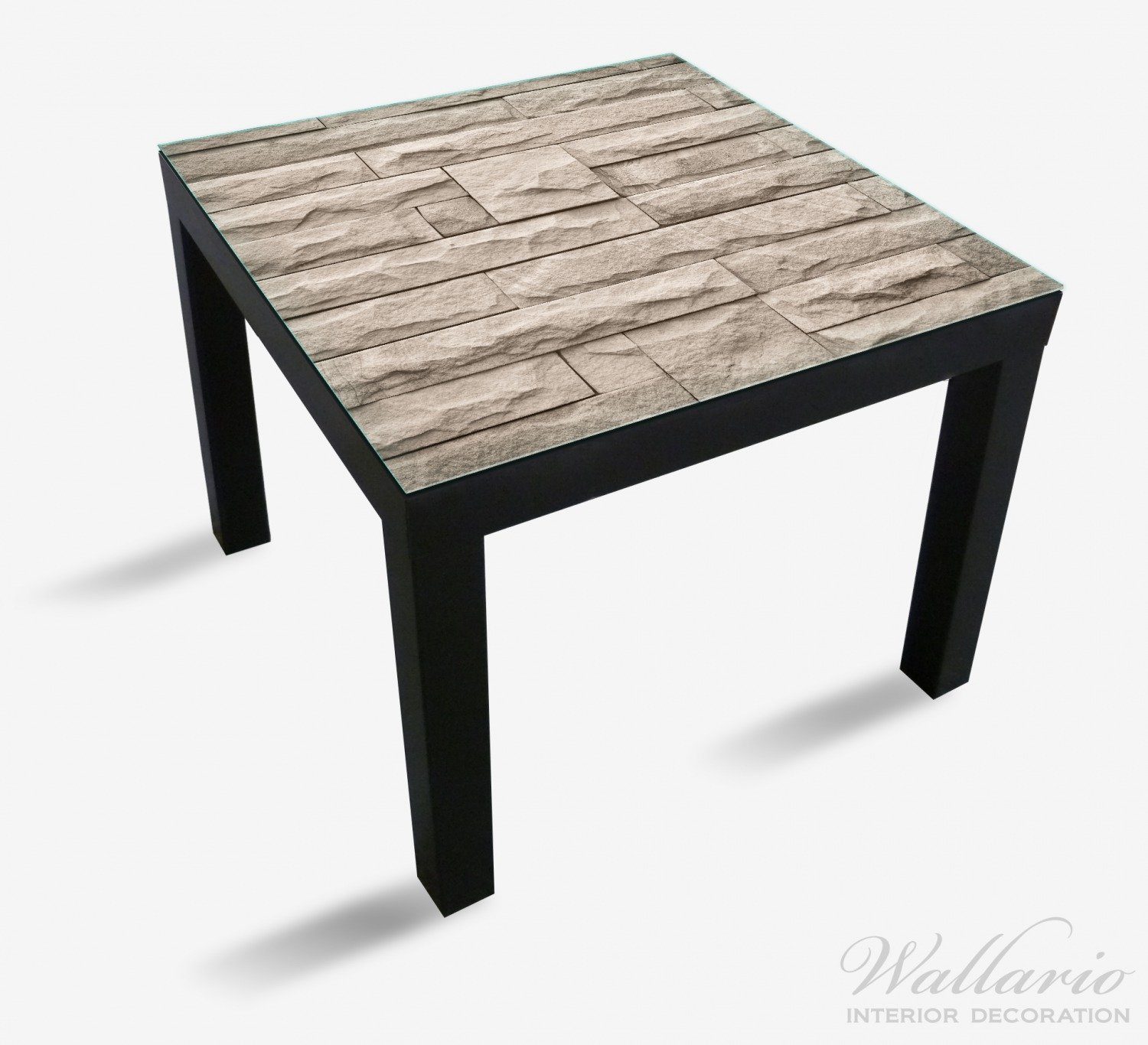 Tischplatte Tisch Ikea Steinwand grau-braun (1 für geeignet Lack Wallario St),
