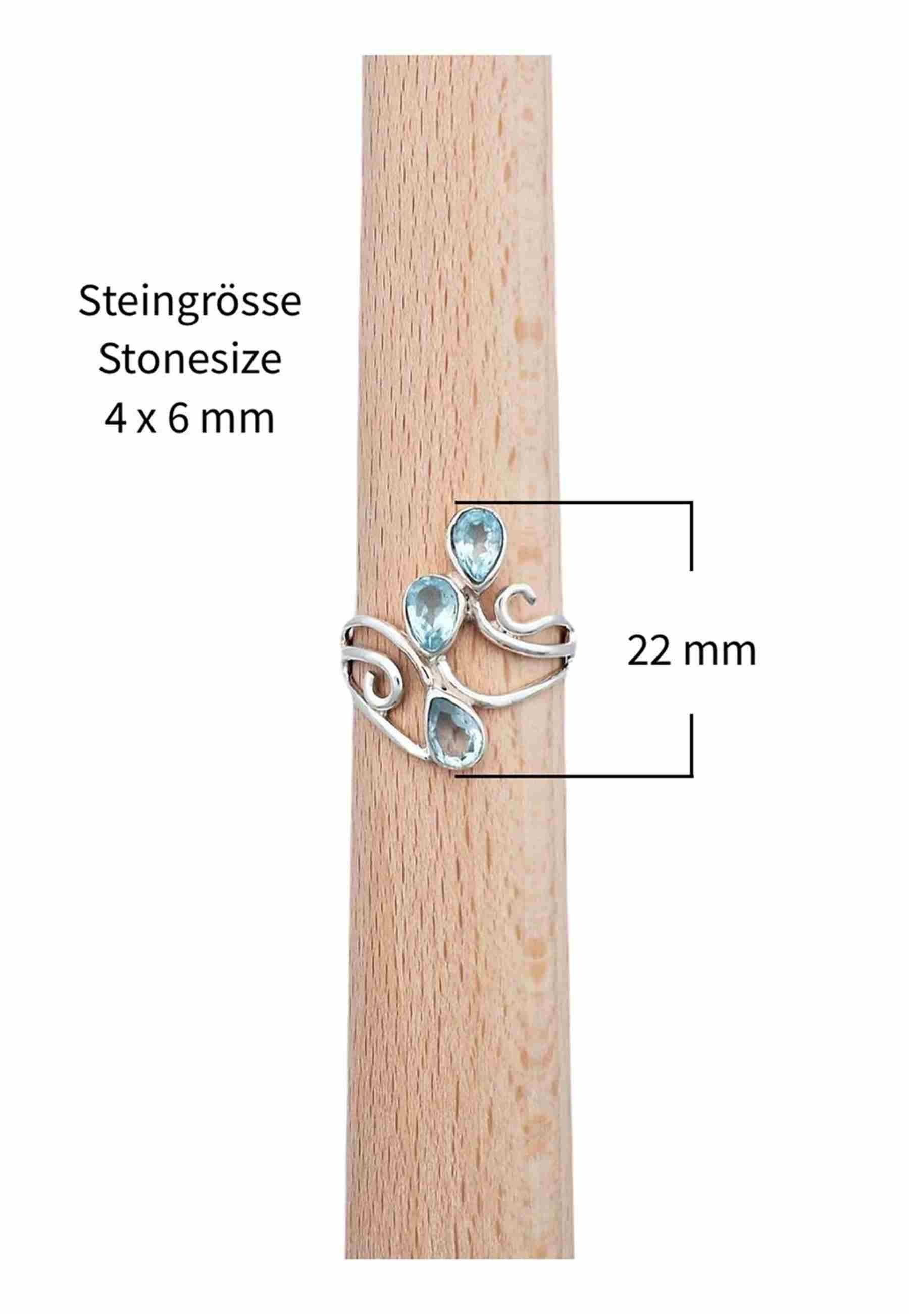 mantraroma Silberring SIDISTI aus 925 Silber mit blau Topas (Ring mit Schmu günstig online kaufen