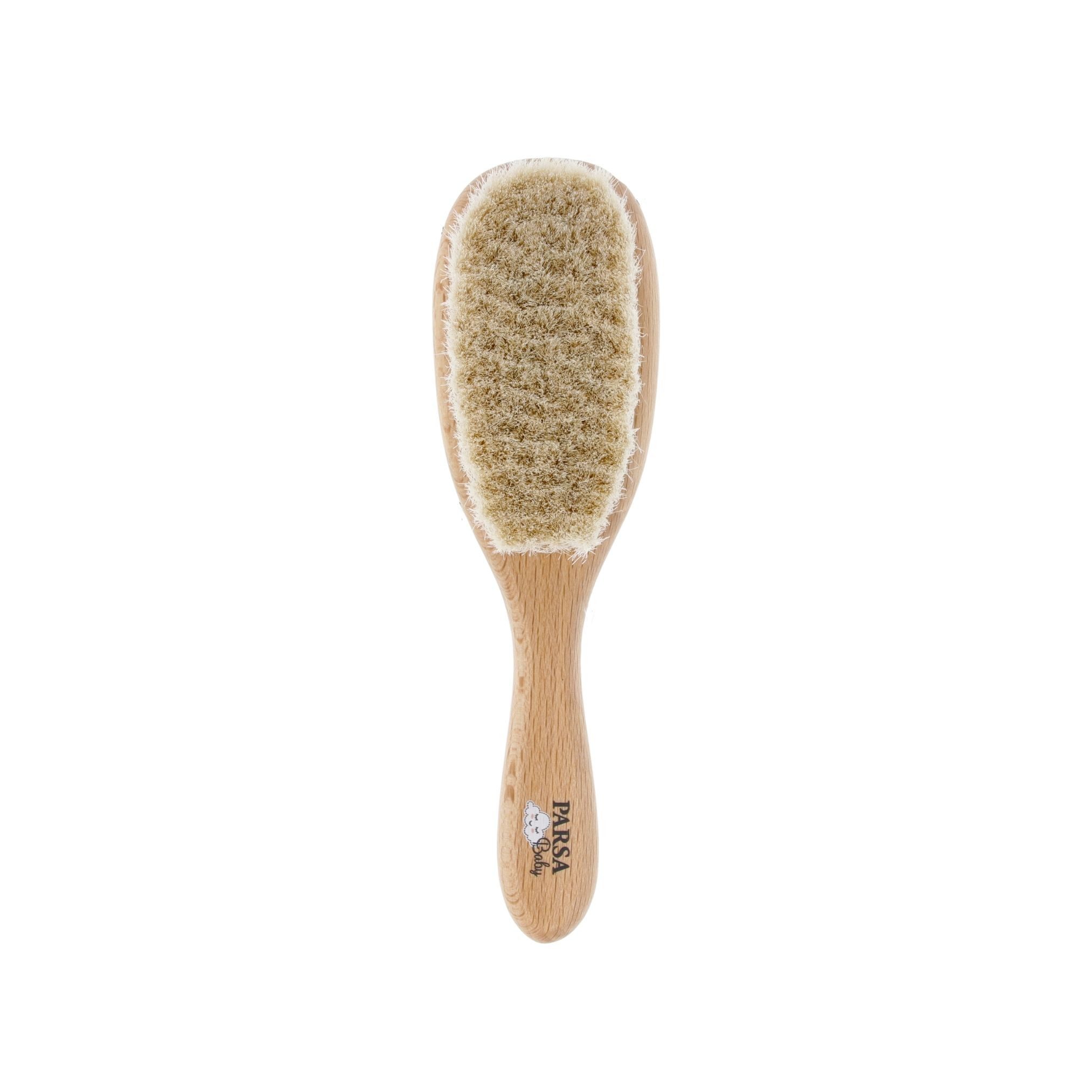 PARSA Beauty Haarbürste Baby Holzhaarbürste, FSC-Buche & extra weiches Ziegenhaar