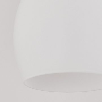 hofstein Hängeleuchte Hängelampe aus Holz/Glas in Natur/Weiß, ohne Leuchtmittel, Leuchte m. Schirmen aus Glas (12 cm), Höhe max. 114 cm, 3 x E27
