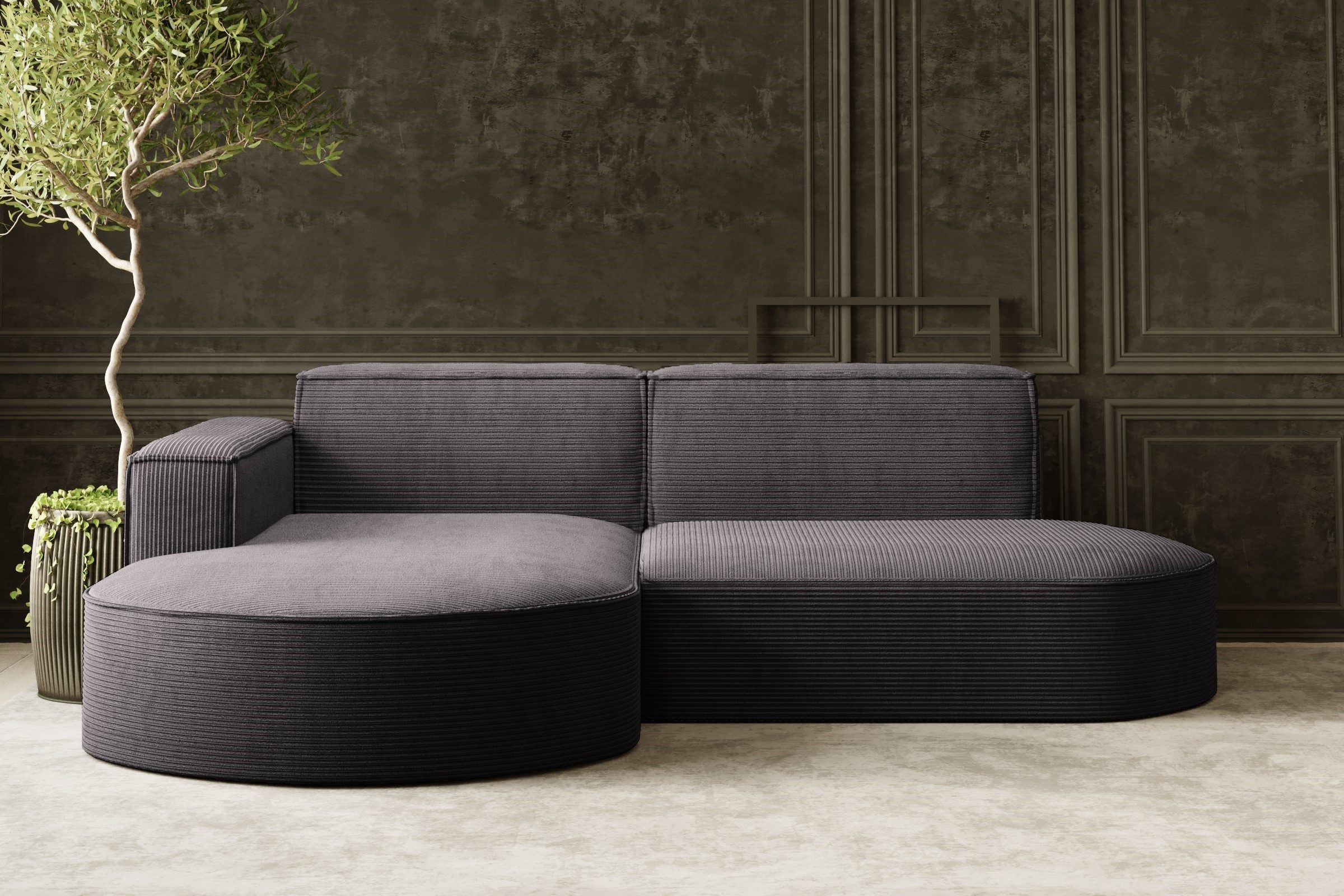 Kaiser Möbel Ecksofa Designer MODENA STUDIO L stoff Cord, Verita,Boucle, Ec günstig online kaufen