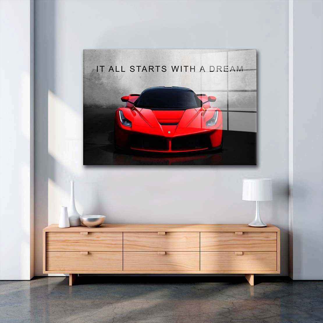 Artedinoi Acrylglasbild Motivation Auto Sportwagen in rot Acrylglas Wandbil günstig online kaufen