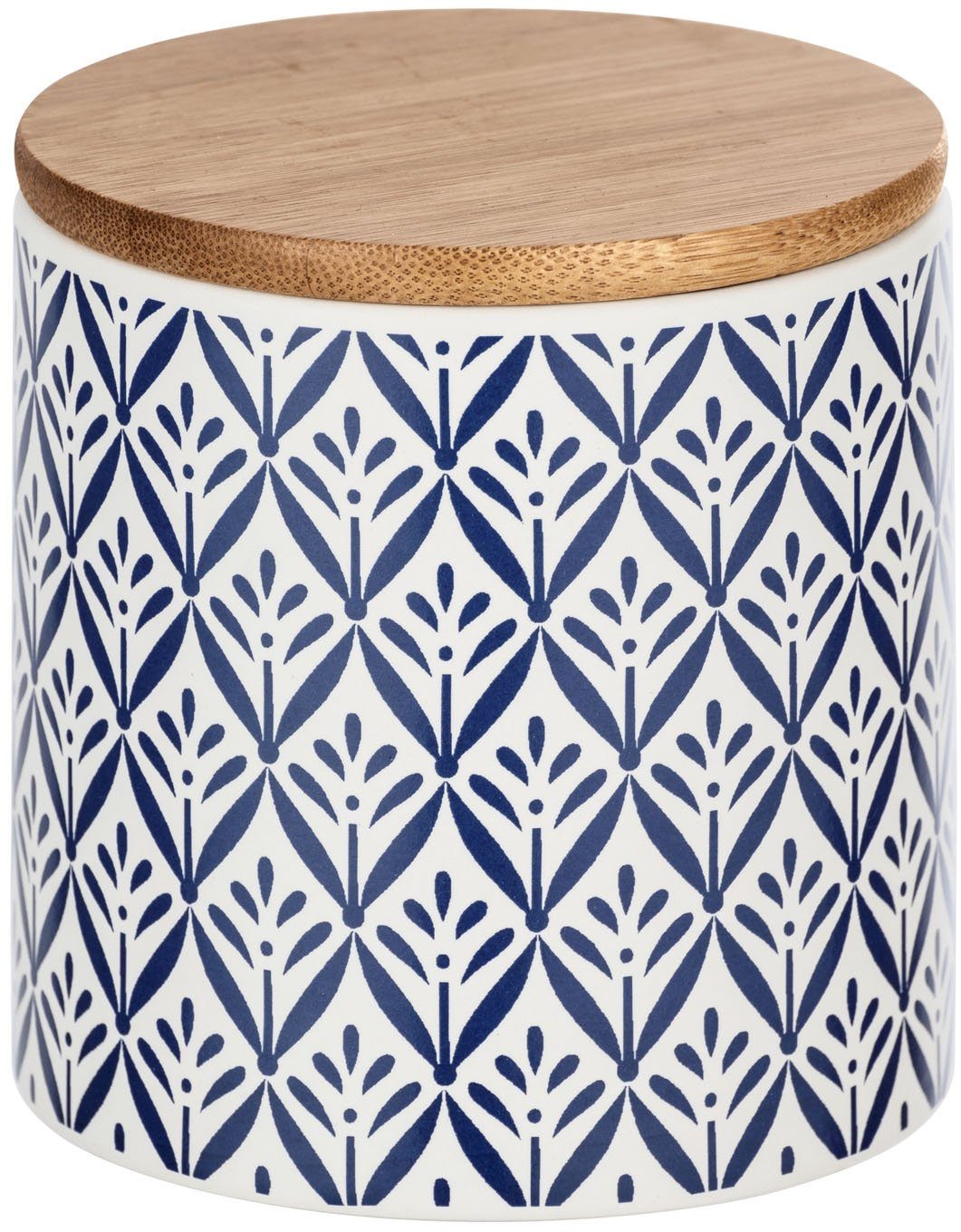 im und 3-tlg), Lorca, Ornamenten-Muster Blau-Weiß, 1,45/0,95 Keramik, WENKO in l 0,45 mediterranen (Set, Bambus, Vorratsdose