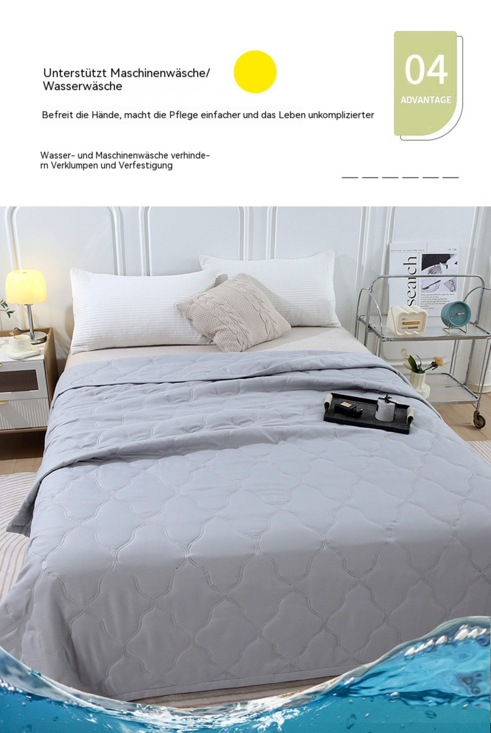 Blusmart Sommerbettdecke Waschbare Sommer-Baumwolldecke, Füllung: Hand- oder maschinenwaschbar, Gefüllt mit einem einzigen Stück Baumwolle, klumpt nicht