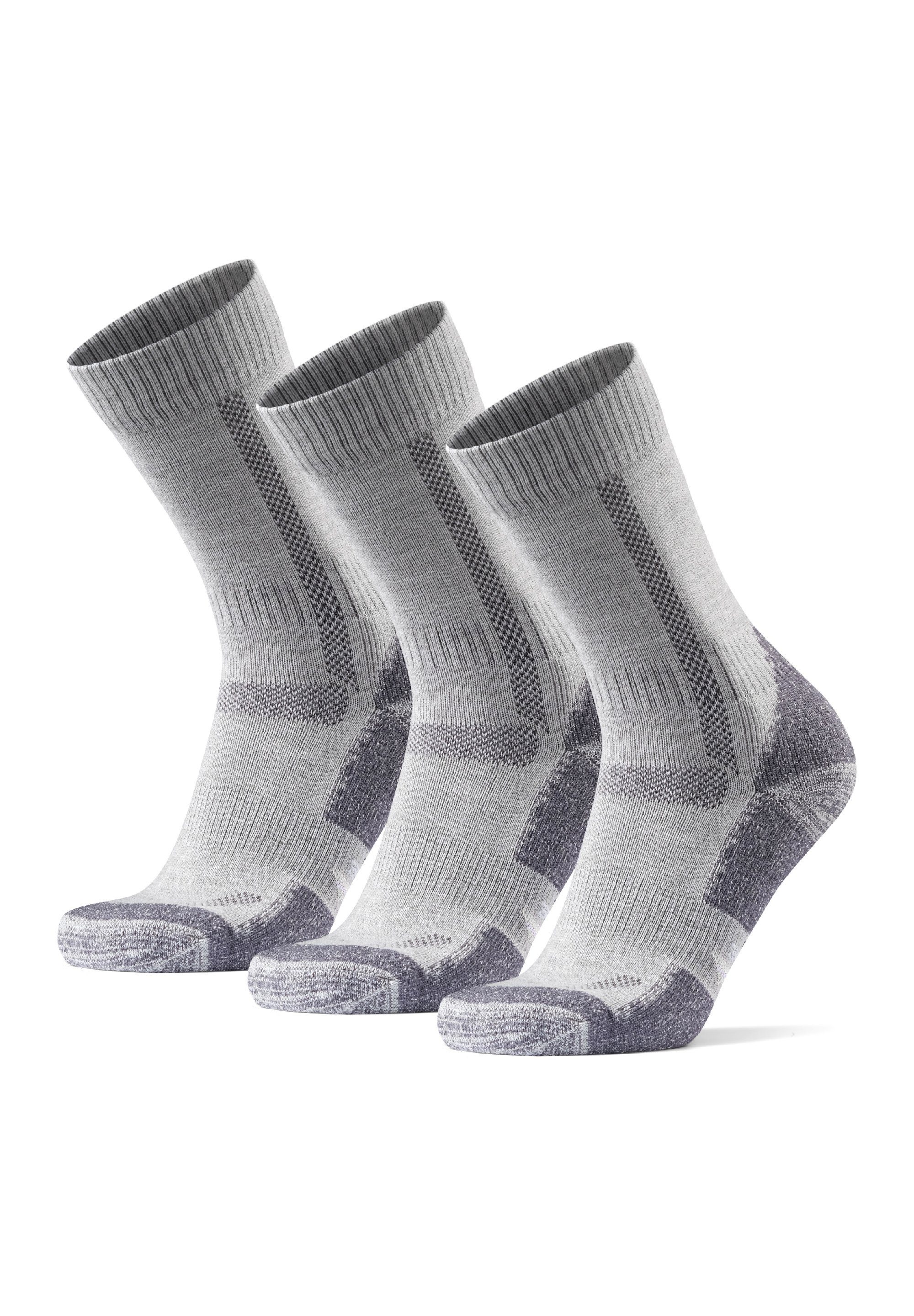 DANISH ENDURANCE Wandersocken Merino Hiking Classic Socks (Packung, 3-Paar) Anti-Blasen, für Herren, Damen & Kinder hellgrau
