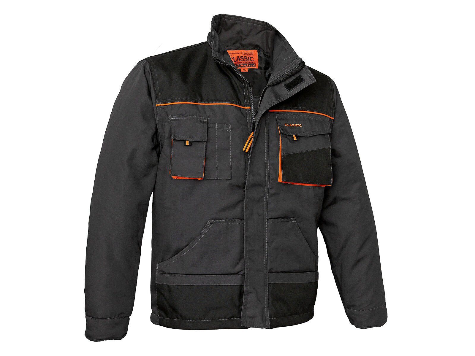 Classic Arbeitsjacke Winterjacke Arbeitsjacke Schutzjacke Herrenjacke Warm  gefüttert, Fütterung 100% Polyester, helle orange Einsätze, kurzer Schnitt