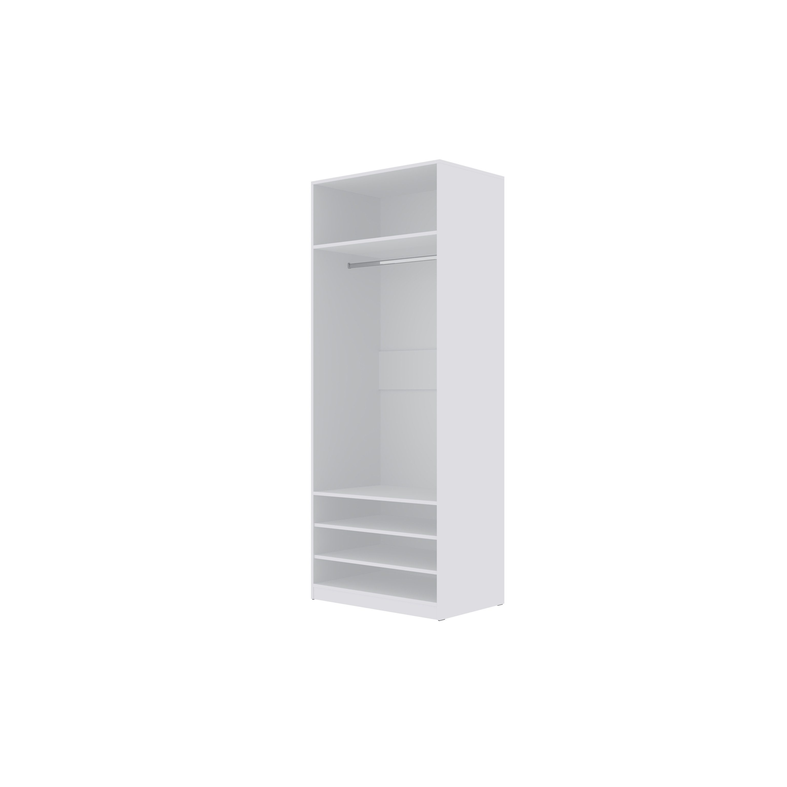 Marmex Möbel Garderobenschrank TRES 03B offener Schrank mit einer Kleiderstange Ankleidezimmer ohne Schranktüren, Einlegeböden, 80x206x51