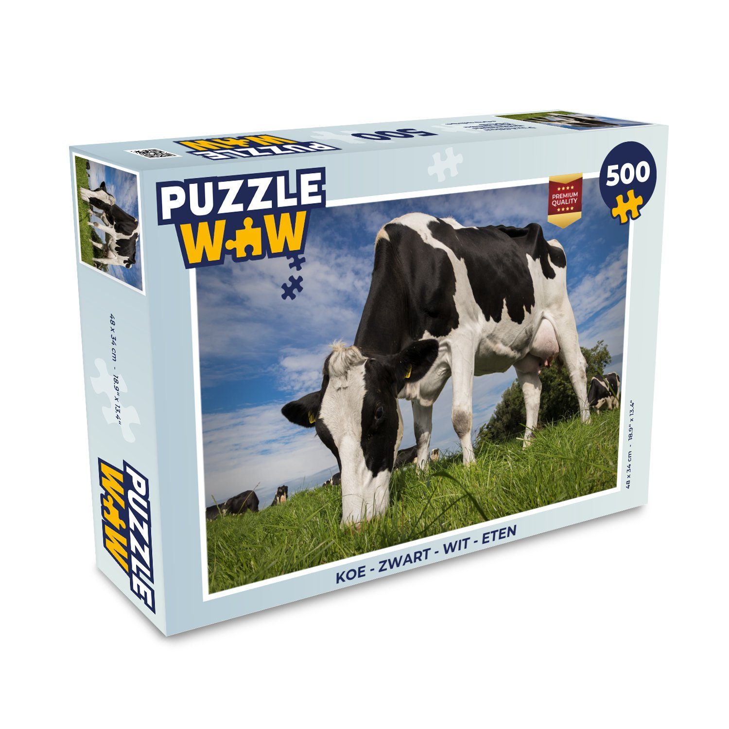 MuchoWow Puzzle Kuh - Schwarz - Weiß - Lebensmittel, 500 Puzzleteile, Foto-Puzzle, Bilderrätsel, Puzzlespiele, Spielzeug