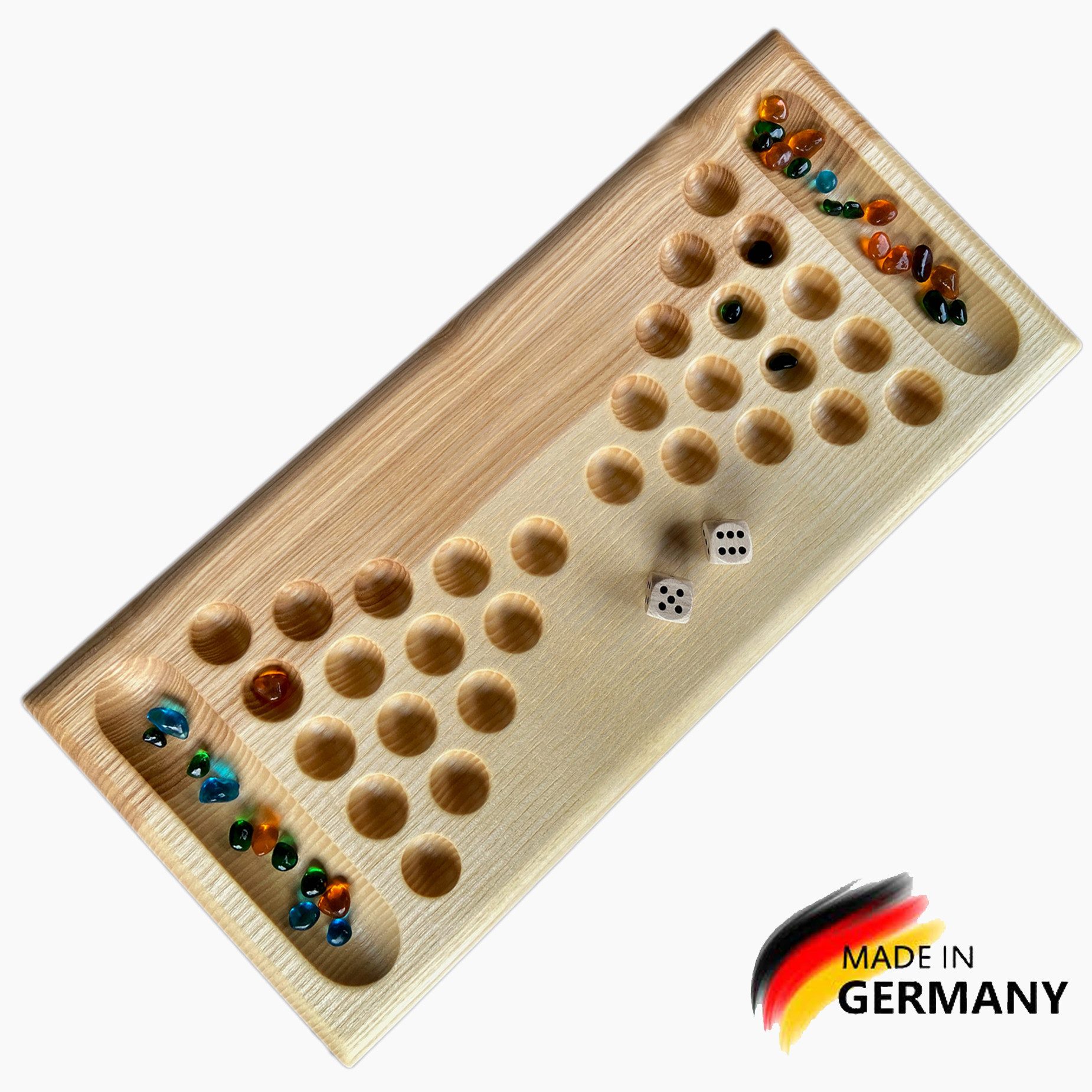 Madera Spielzeuge Spielesammlung Meisterdieb 2 Personen Esche, Würfel und Taktik Spiel, Made in Germany
