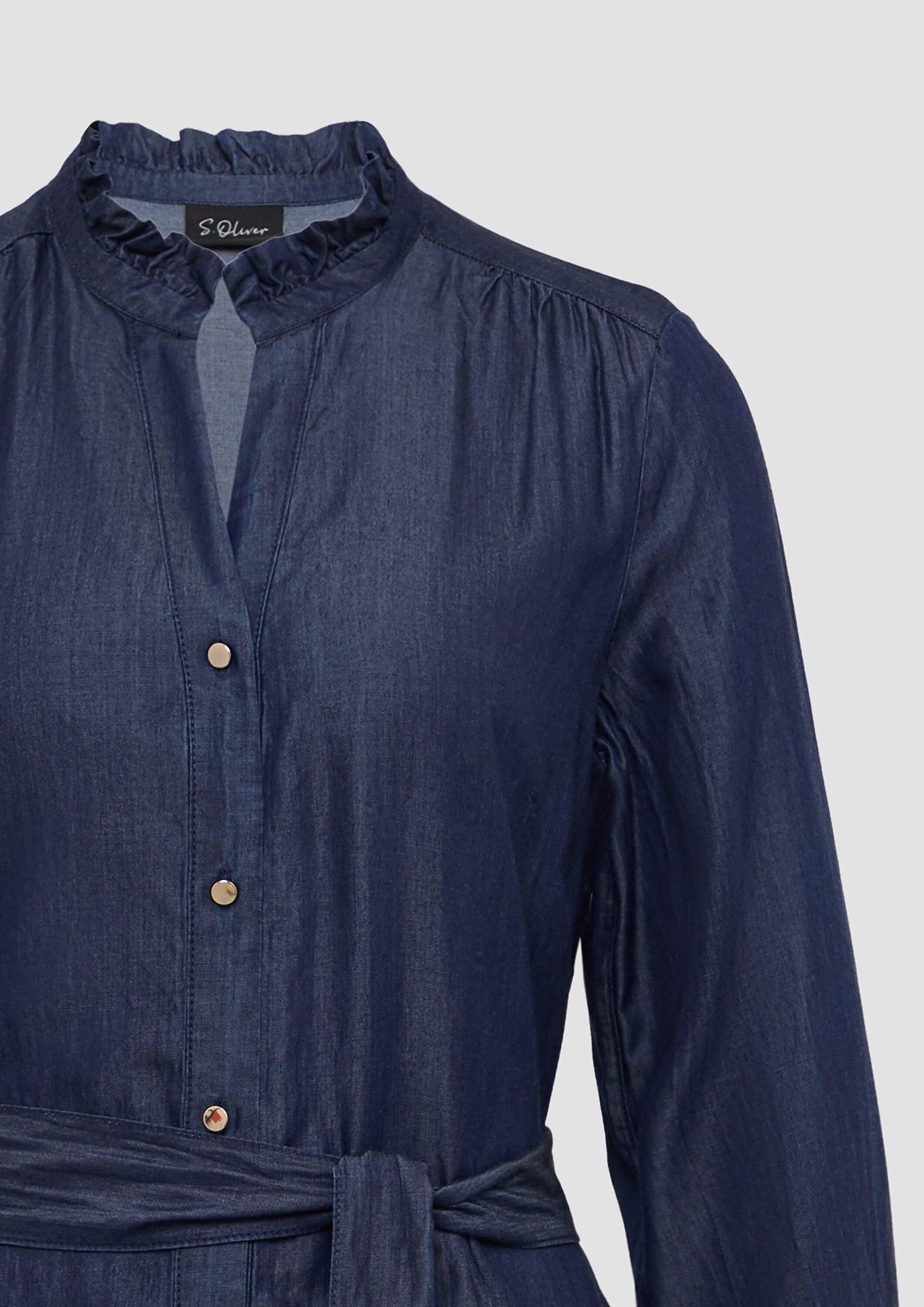 s.Oliver Midikleid Kleid Hemdblusenkleid in Denim-Optik