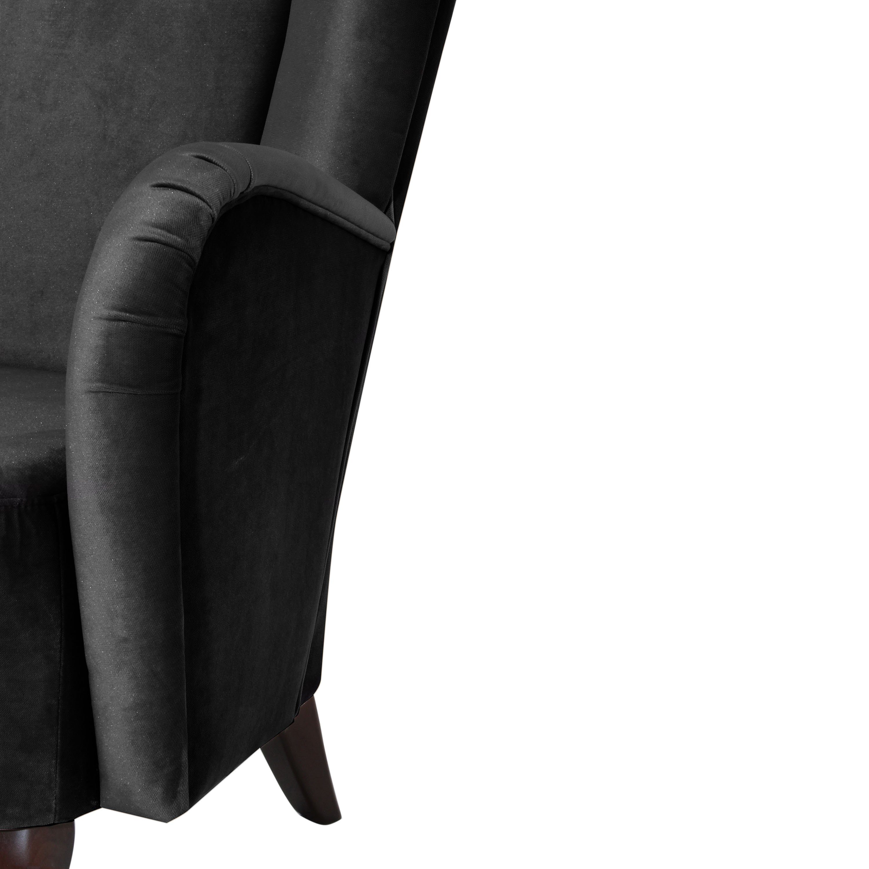 Max Winzer® Sessel Aurora Hochlehnsessel in Made (1 Stück), Samtvelour Germany schwarz