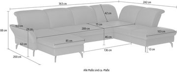 sit&more Wohnlandschaft Leandro, Wahlweise mit Bett-, Kopfteil - und Armlehnfunktion, sowie Bettkasten