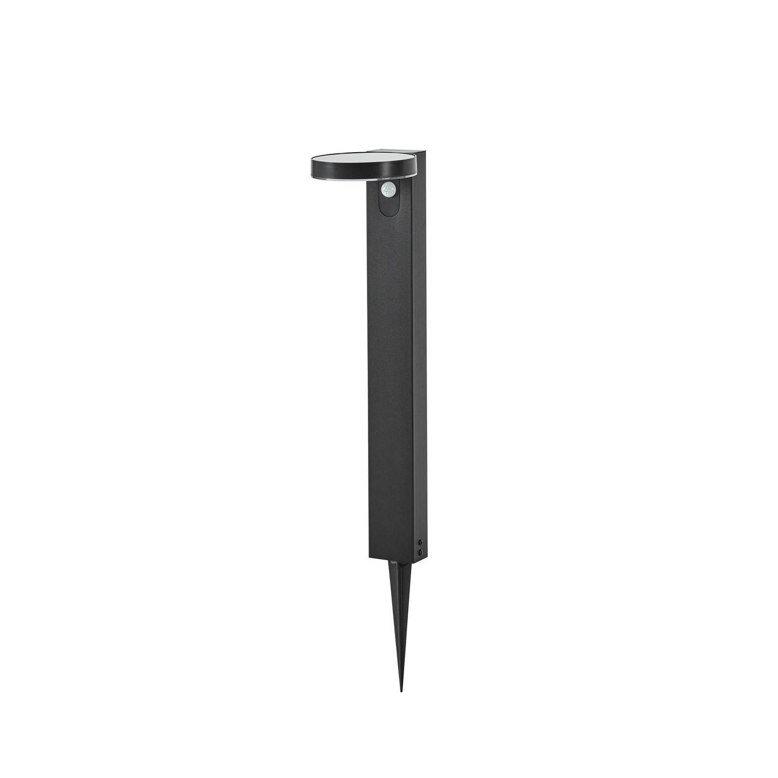 Prios Außen-Stehlampe Tarlson, LED, Kunststoff Schwarz warmweiß IP44mit Bewegungsmelder, LED 3,8 W gesamt, warmweiß
