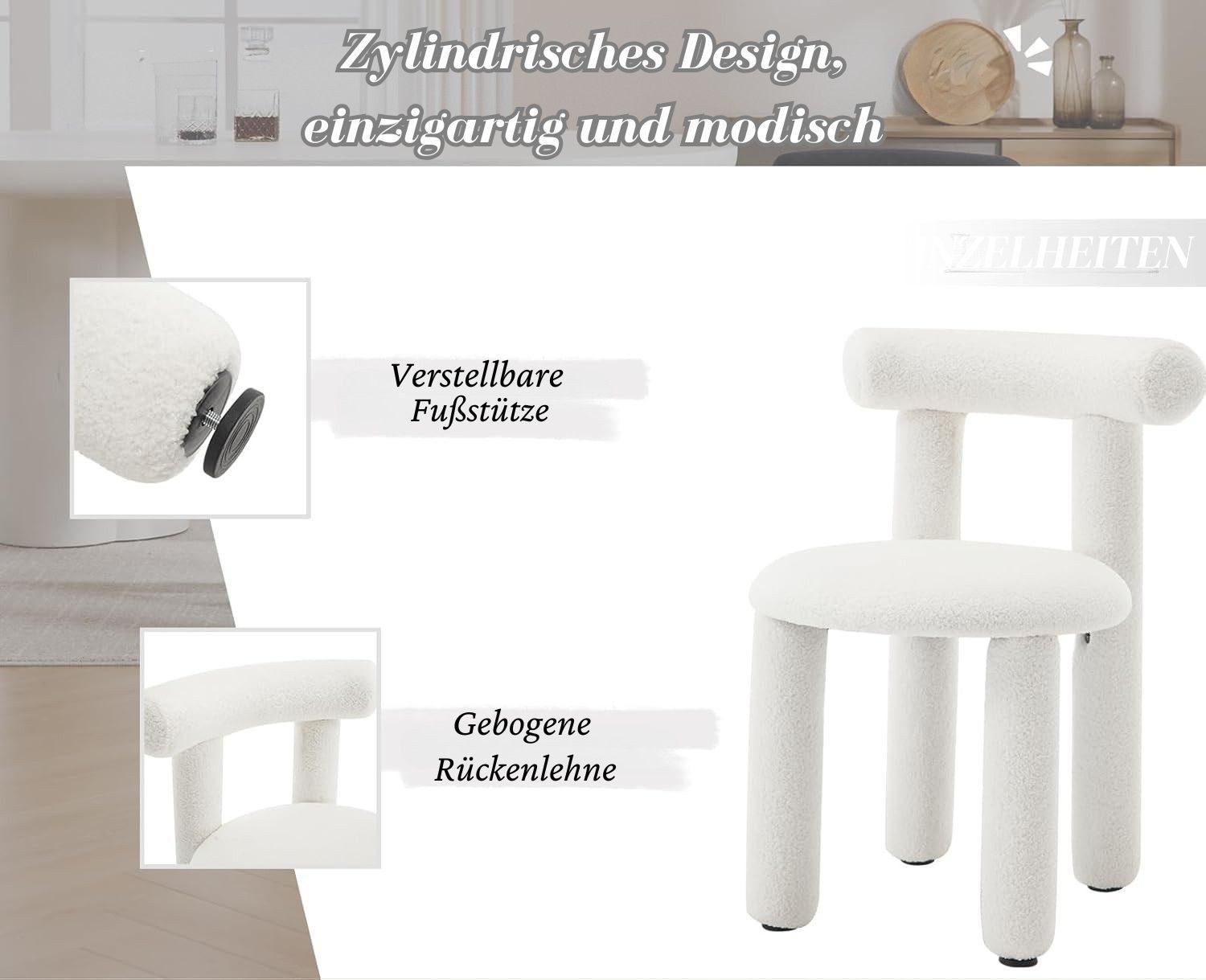 WAHSON OFFICE CHAIRS Esszimmerstuhl 2er Set Moderne Akzentstühle ohne Armlehne für Esszimmer – Bild 5 von 5