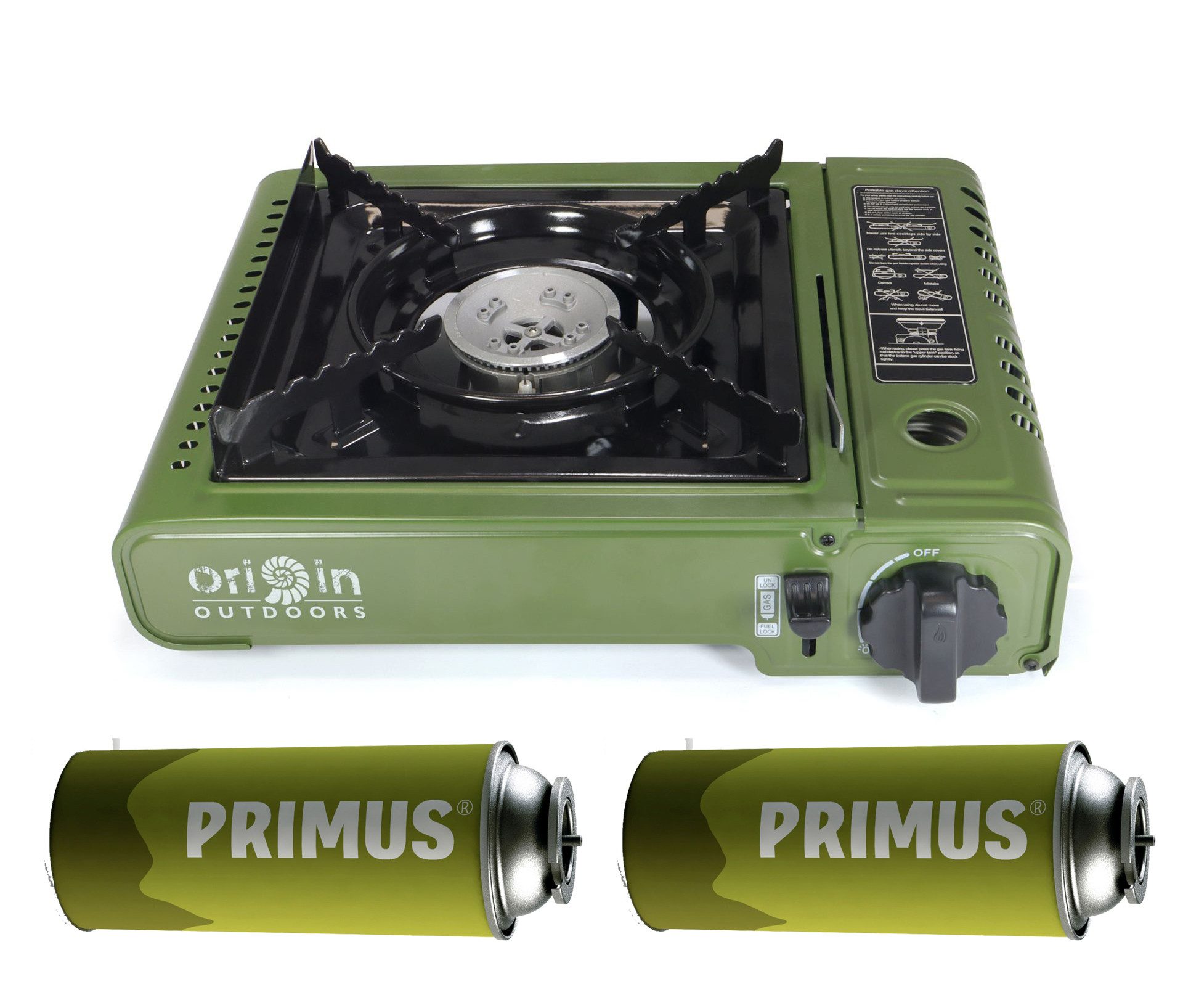 Origin Outdoors Gaskocher Origin Outdoors Kocher 'CookHeat' inkl. Gaskartuschen