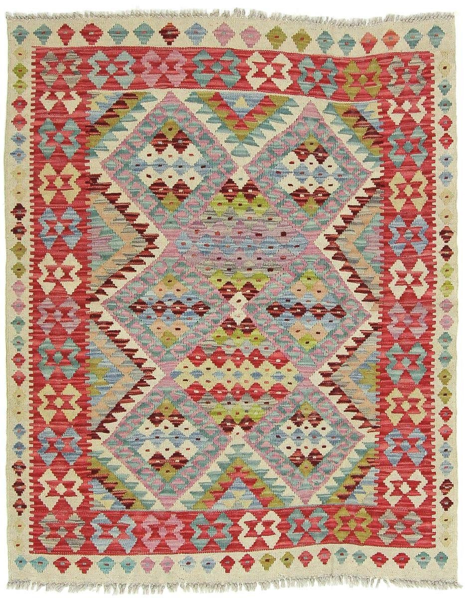 Orientteppich Kelim Afghan 107x134 Handgewebter Orientteppich, Nain Trading, rechteckig, Höhe: 3 mm