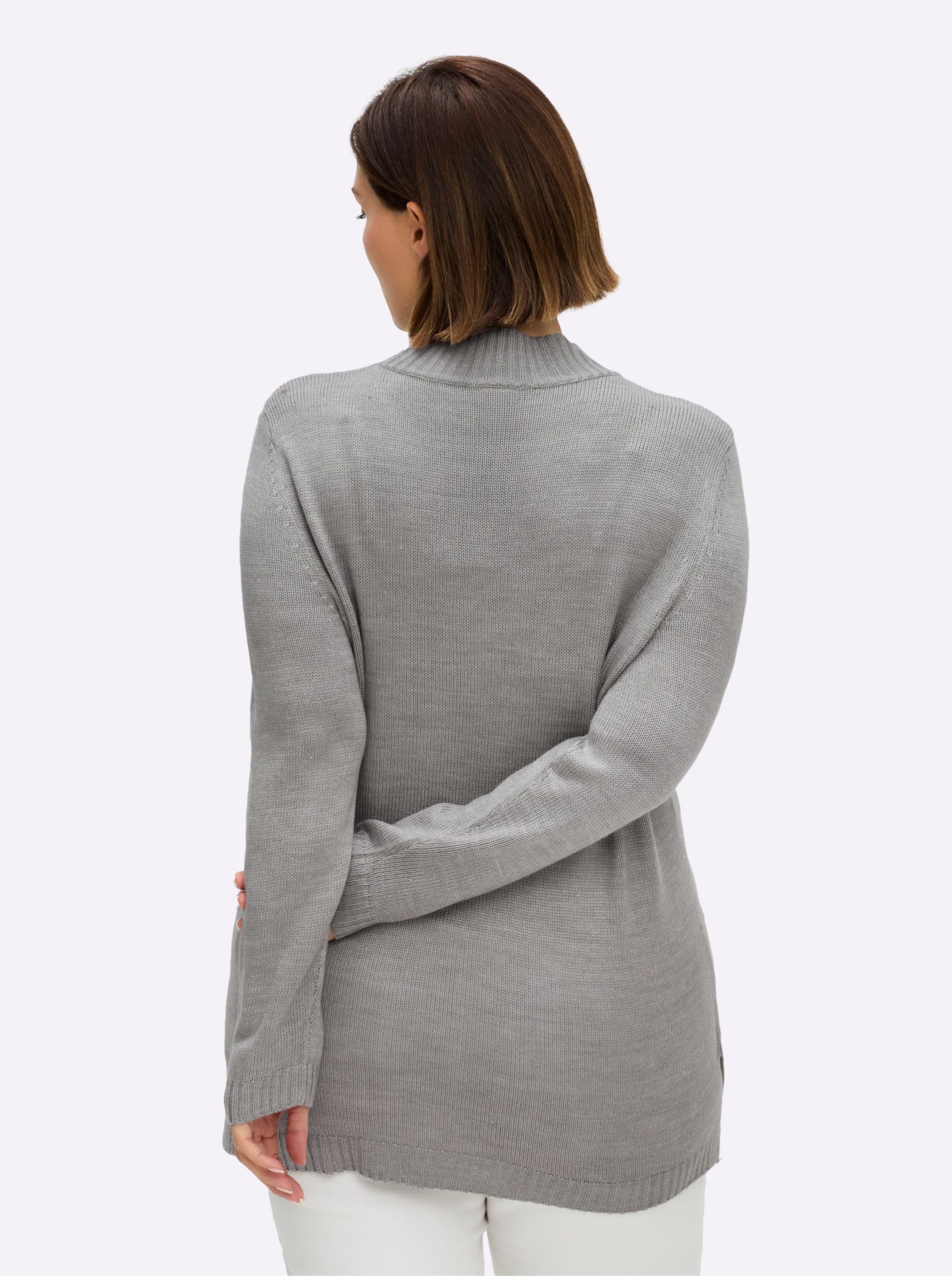 Sieh an! Strickpullover Longpullover Langarm Jersey