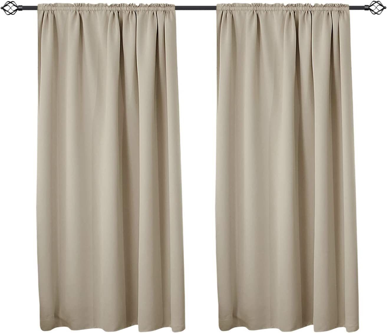 Woltu Gardine (2 St), Kräuselband für Schiene, Thermo-/Verdunklungsvorhang günstig online kaufen