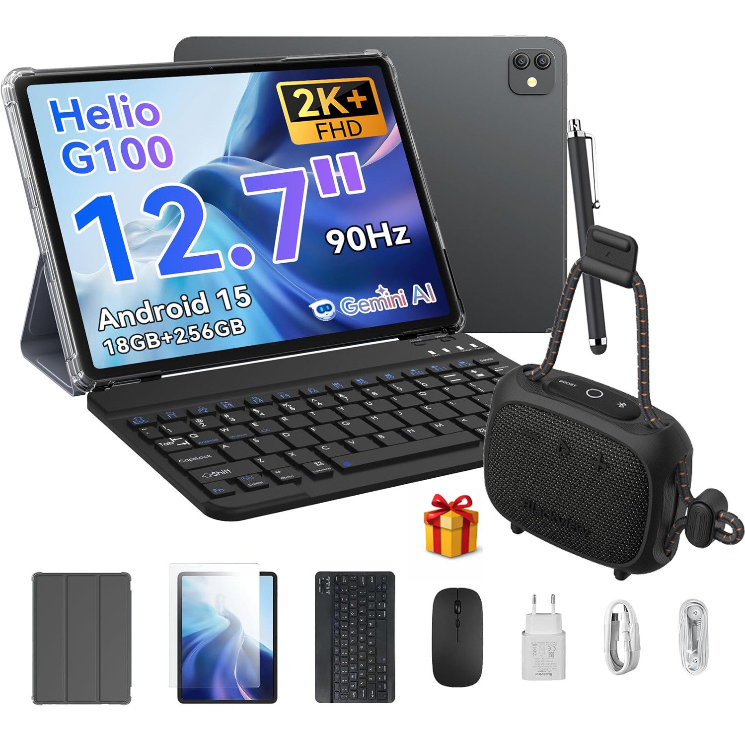 blackview 12.7" Link 8 2,4K+ 90Hz Android 15 incl. Aurabass Tablet (12.7", 256 GB, Android 15, 4G LTE, 13 zoll, Android 15, 8400mAh, G100, 256GB)