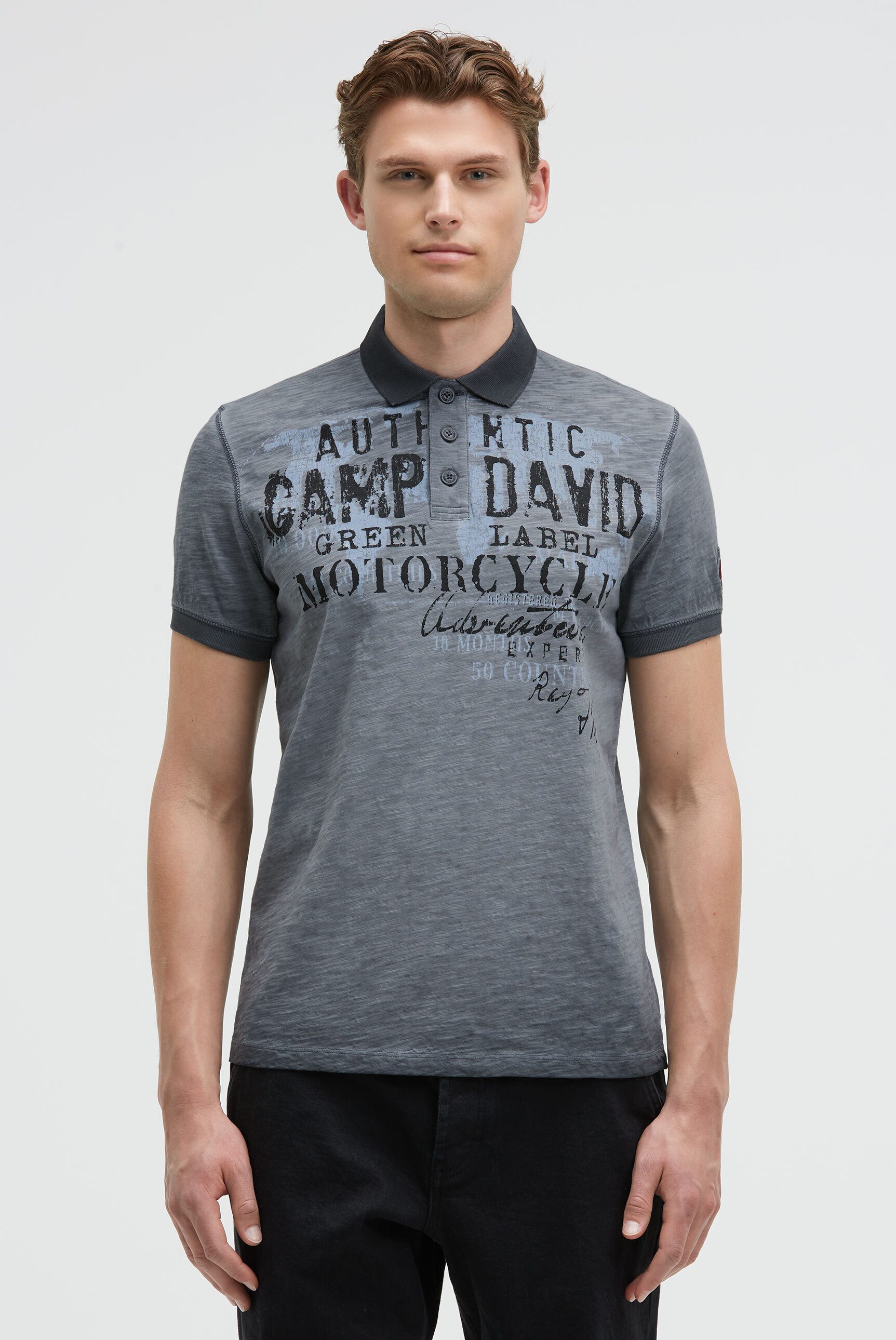 CAMP DAVID Poloshirt mit Vintage-Waschung