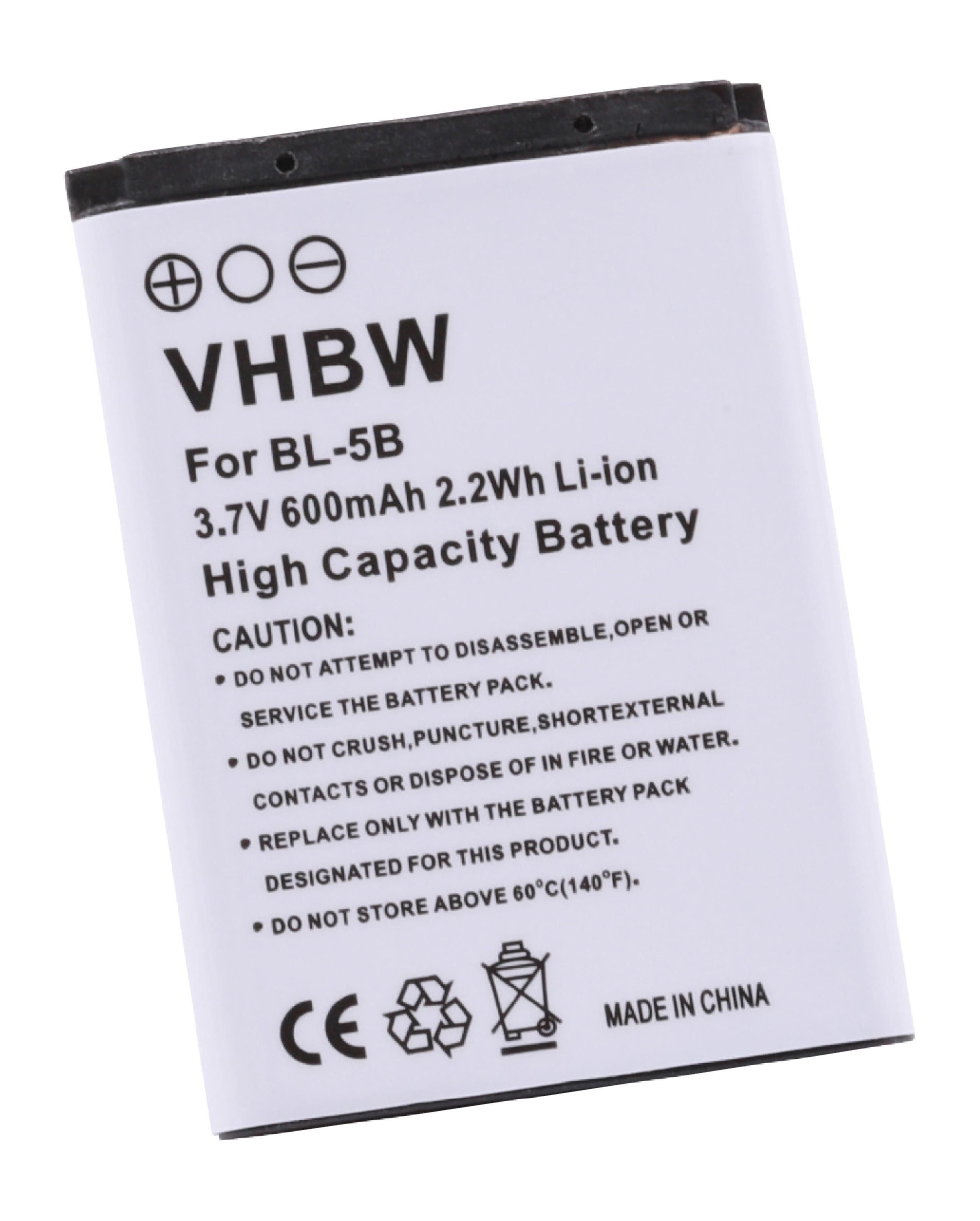 vhbw Smartphone-Akku passend für Kompatibel mit Rollei Sportsline 60, 80 Mobilfunk / Foto Kompakt / Navigation Sport & Outdoor (600mAh, 3,7V, Li-Ion) 600 mAh | Handy-Akkus