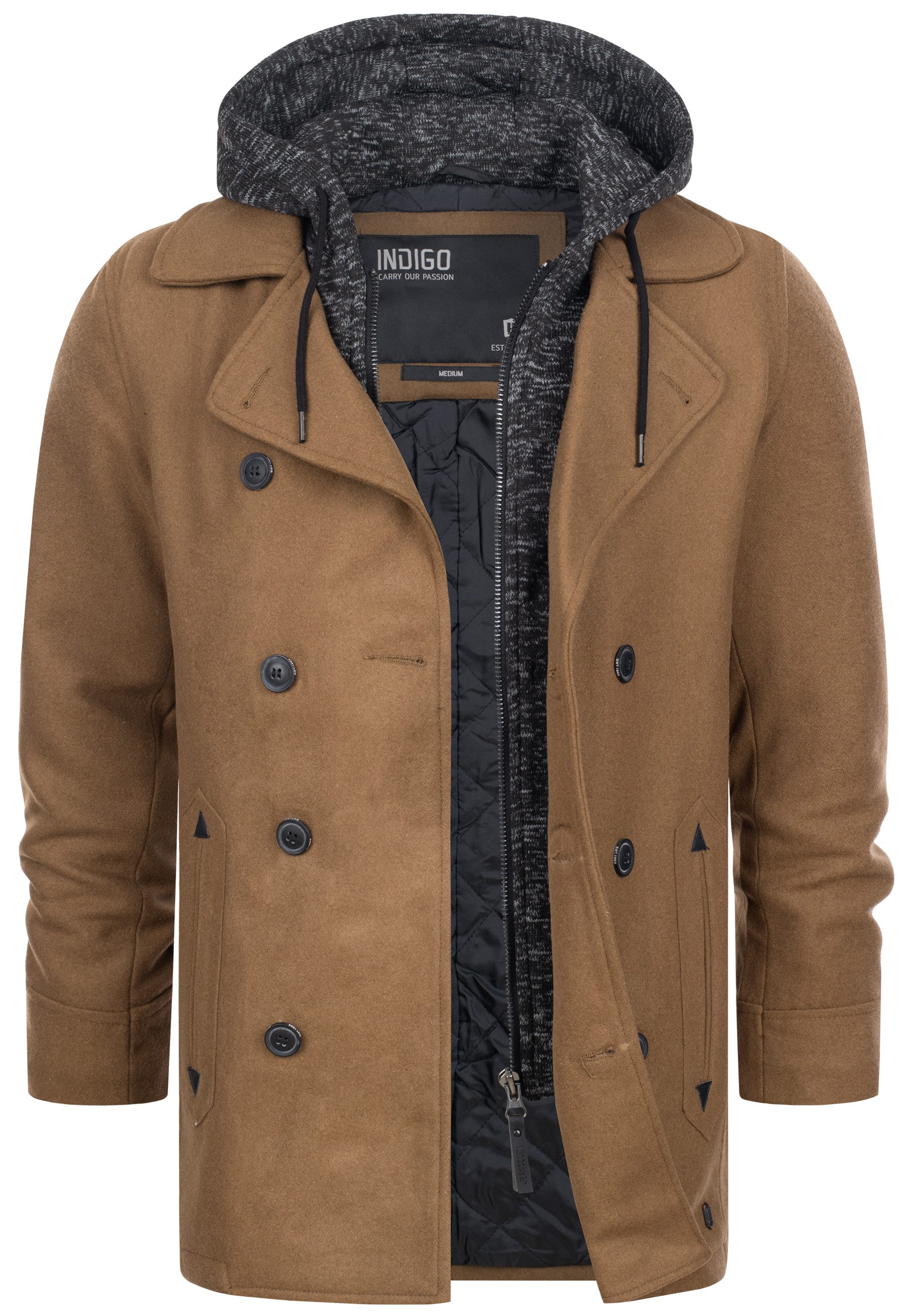 Indicode Kurzmantel Herren Cliff Mantel Winter Herrenmantel
