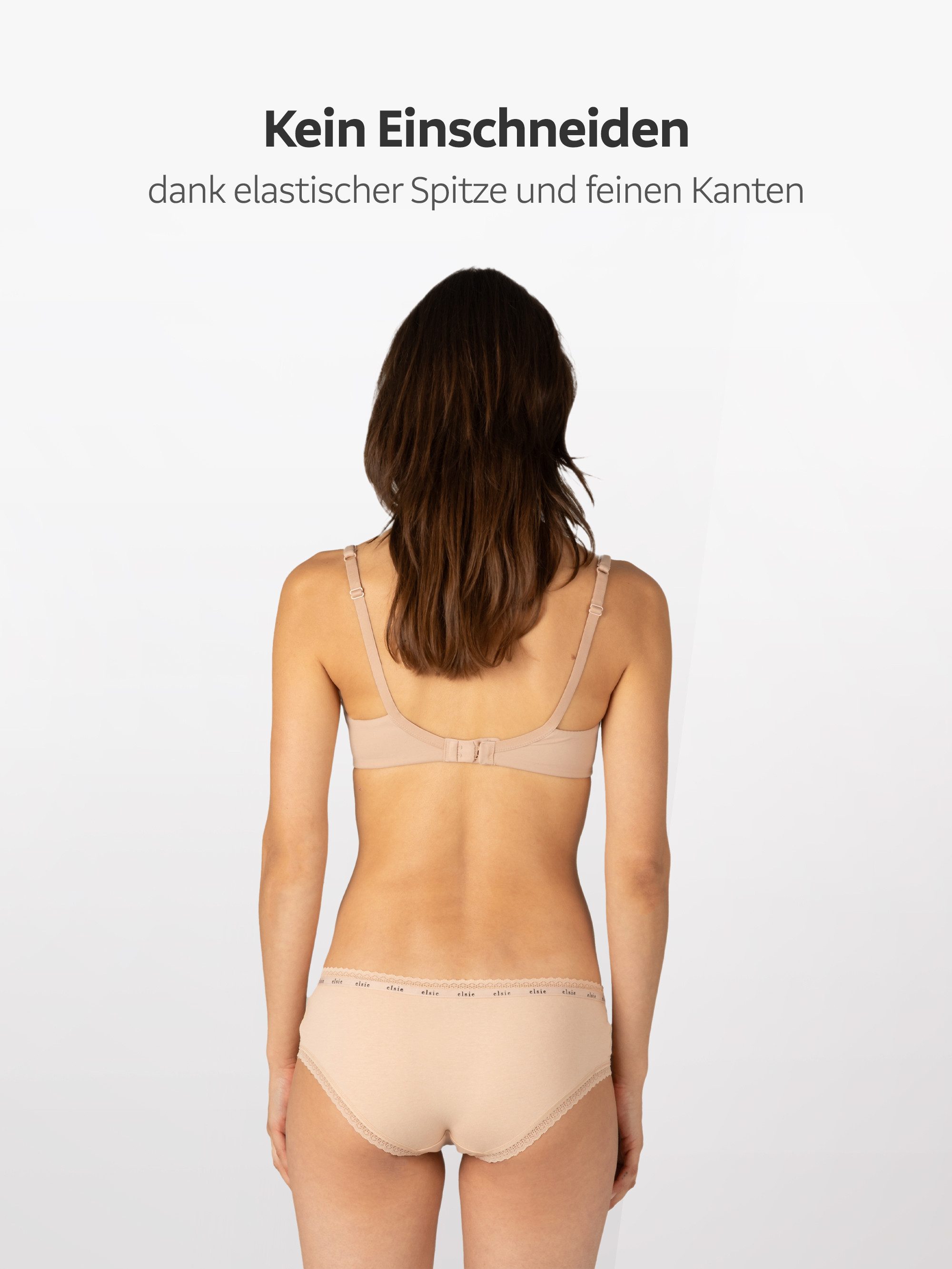 Elsie Panty mit Spitze Unterhosen Damen Slip - Stretch Baumwolle (Packung, 5-St., 5er-Packung) unsichtbar unter deiner Kleidung - Frauen Unterwäsche Hipster Sho – Bild 4 von 5