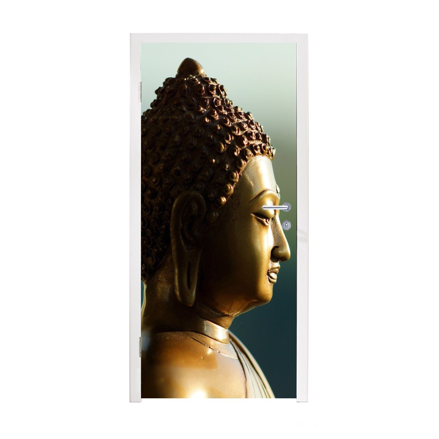 MuchoWow Türtapete Buddha Bild Fotodruck, Matt, bedruckt, (1 St), Fototapete für Tür, Türaufkleber, 75x205 cm
