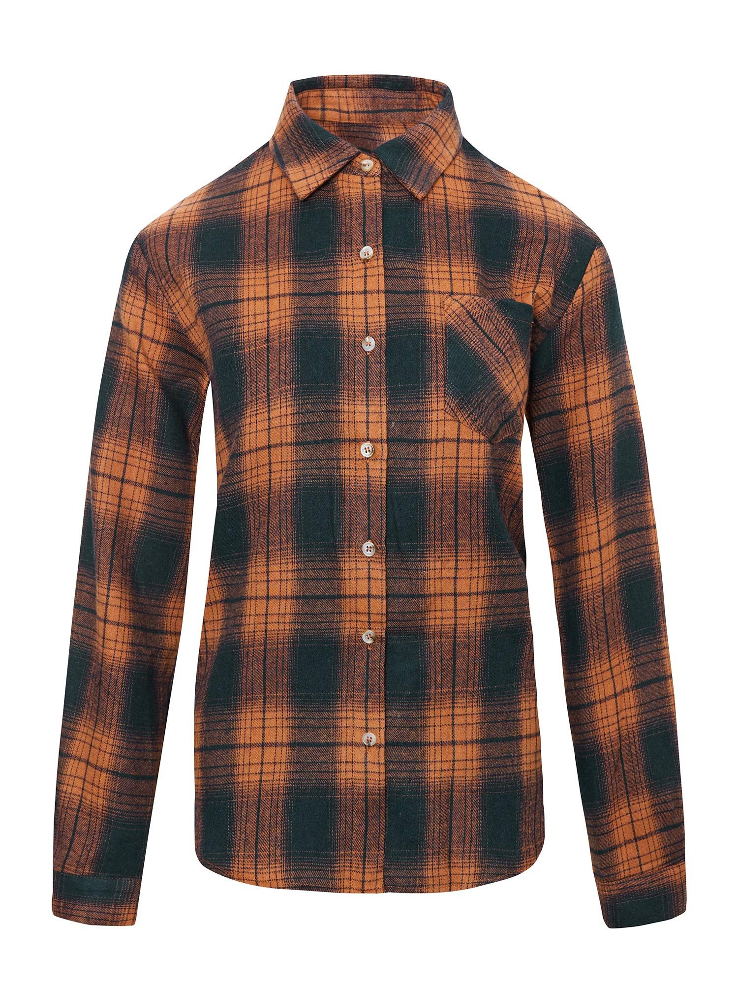 Imily Bela Blusenshirt Damen Lässiges kariertes Flanellhemd mit Kragen Ober günstig online kaufen