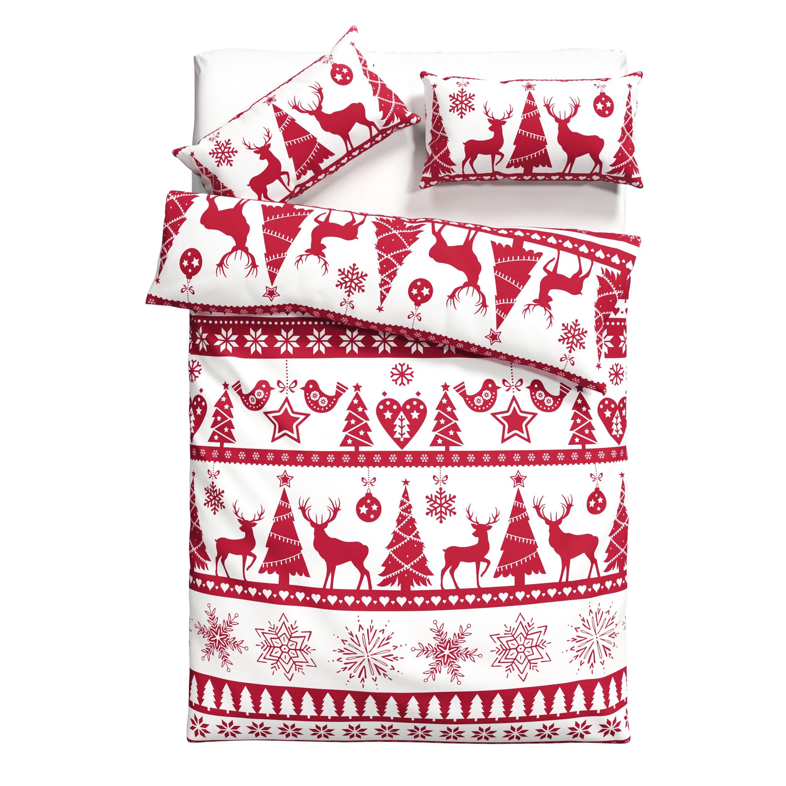 OTTO home Bettwäsche Sindbad in Gr. 135x200 oder 155x220 cm, ideal für Weihnachten, Biber, 2 teilig, Weihnachtsbettwäsche, Winter