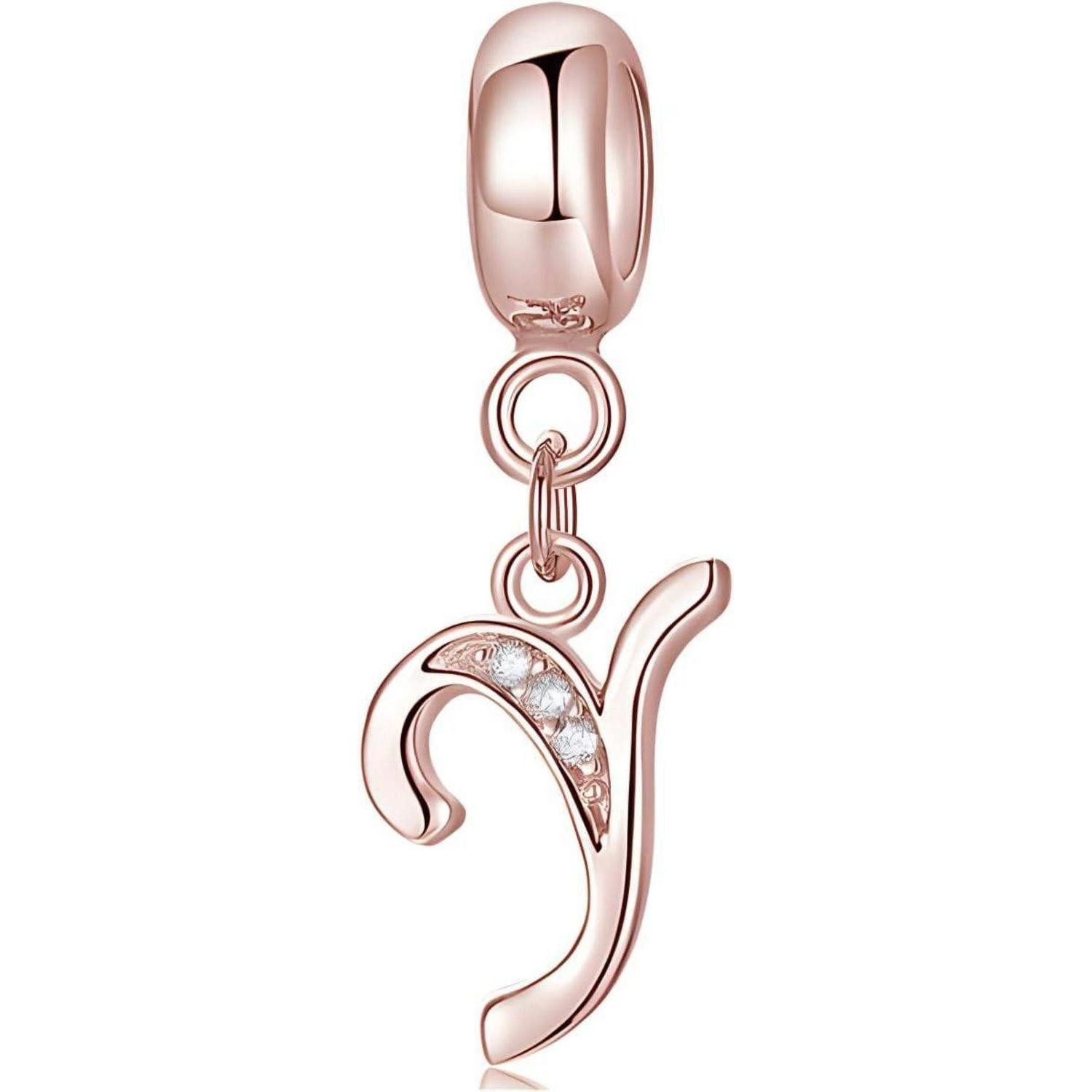 LuxusKollektion Charm Buchstabe Charm Anhänger Damen Rosegold Buchstaben EU Charms Buchstaben-5-Y