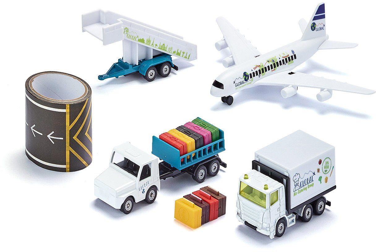 Siku Spielzeug-Flugzeug SIKU Super, Flughafen (6312), (Set, 6-tlg)