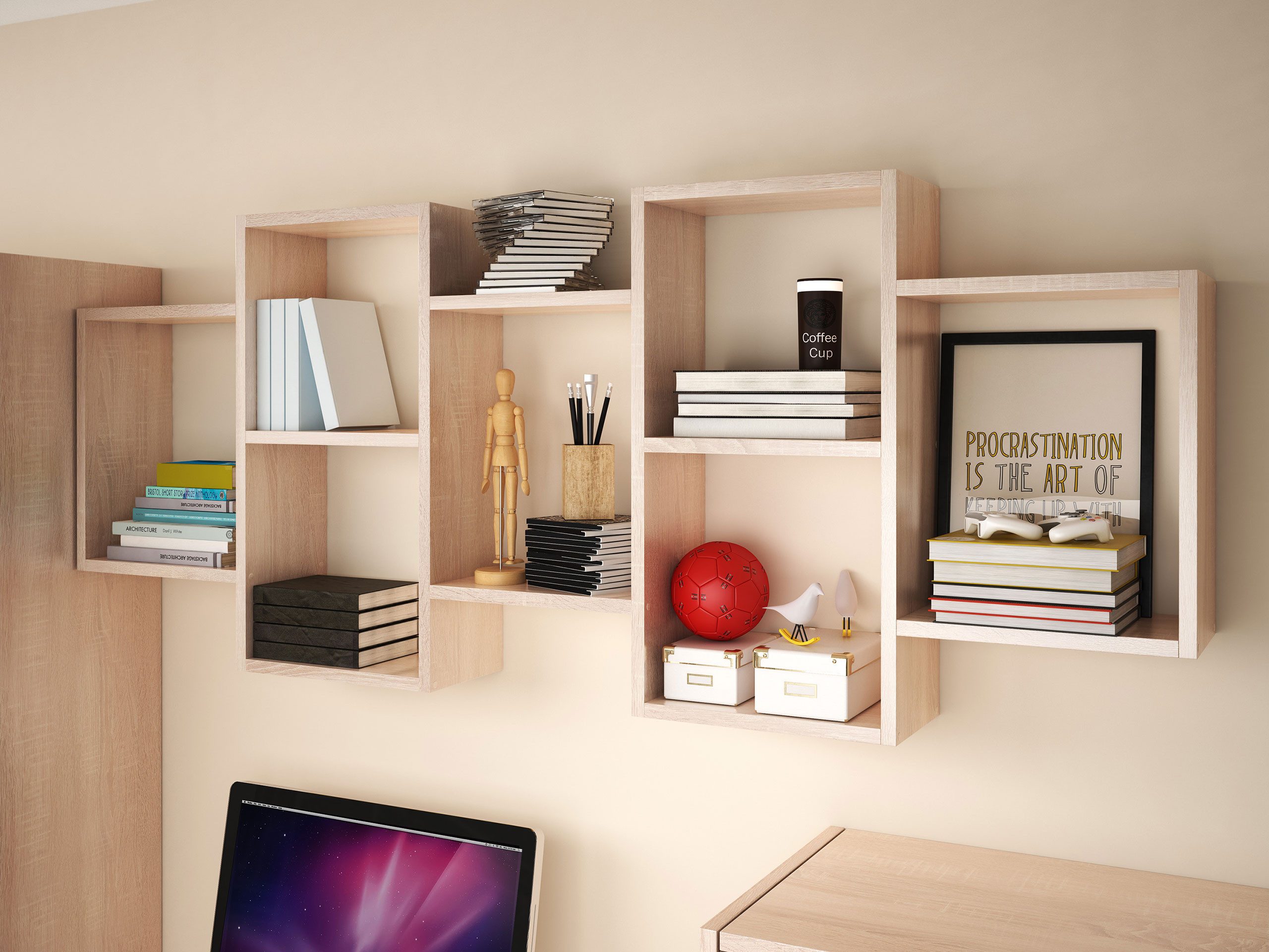 MIRJAN24 Wandregal Trio 001, 161x18x65 cm, Universell