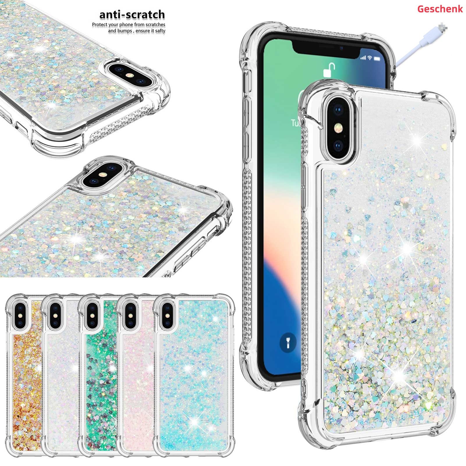 trends for living Handyhülle Treibsand Glitzer Hülle Cover iPhone X XS 12 13 14 15 16 Pro Max Plus