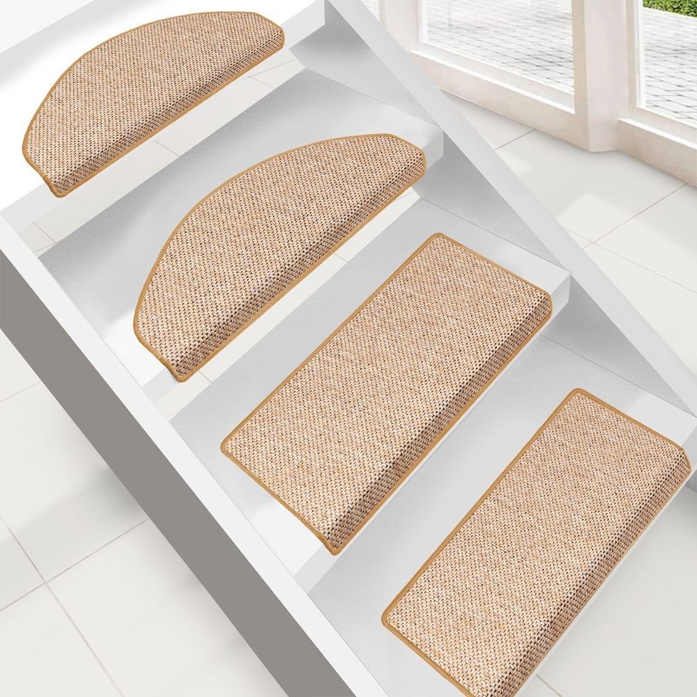 Karat Stufenmatte Haifa, Treppenschoner in 7 Farben & 3 Varianten, Treppenmatten, Halbrund, Höhe: 3,5 mm