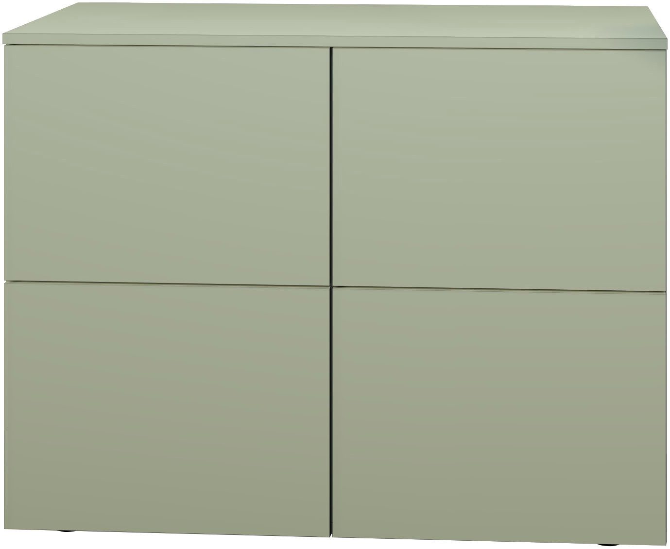 borchardt Möbel Kommode Rova, Sideboard mit 4 Türen, Breite 93 cm, 4-türig, Kommode mit viel Stauraum, salbeifarben