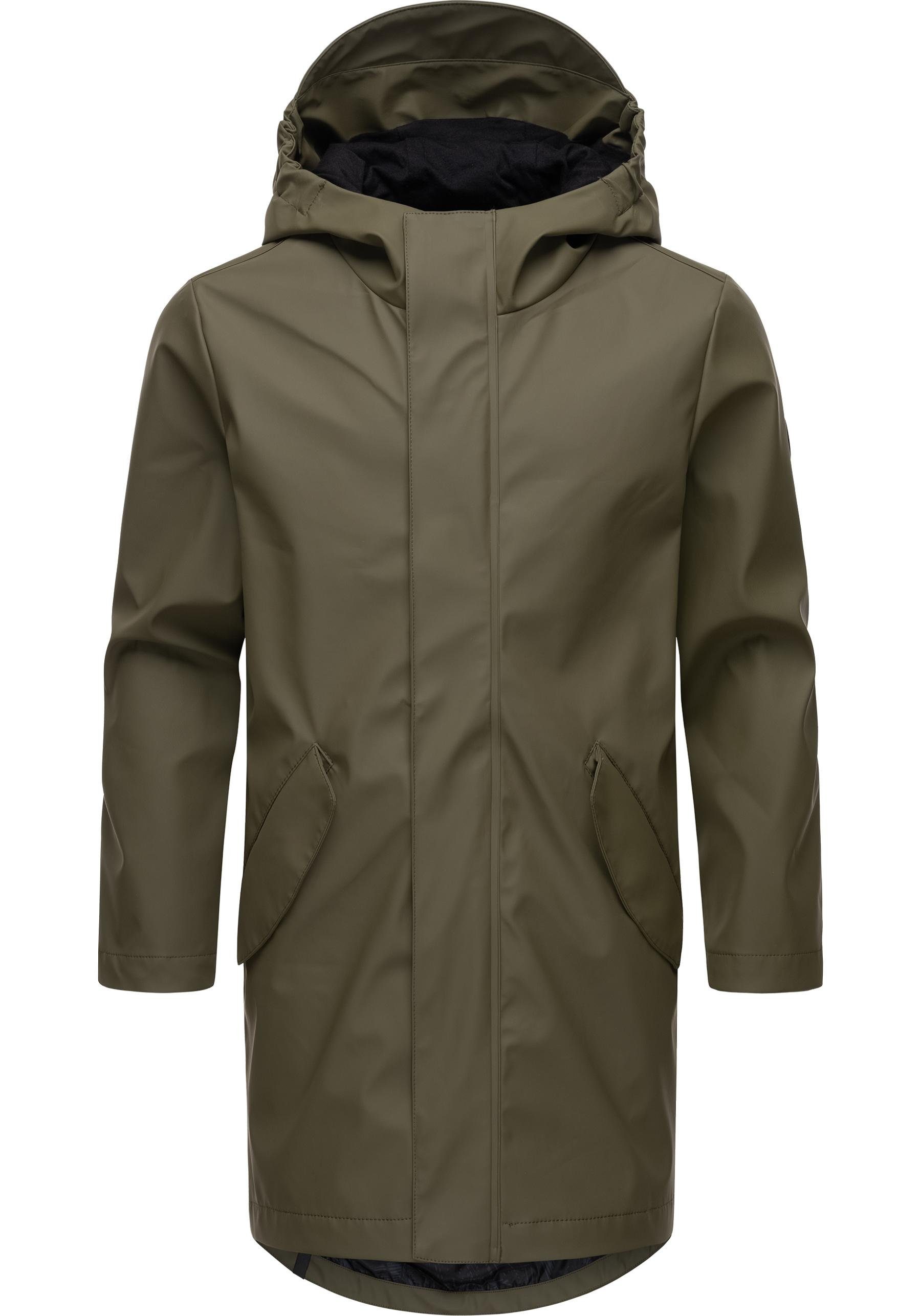 Regenmantel Jungen die Regenjacke olivgrün Übergangszeit für stylische Bivoyek Ragwear