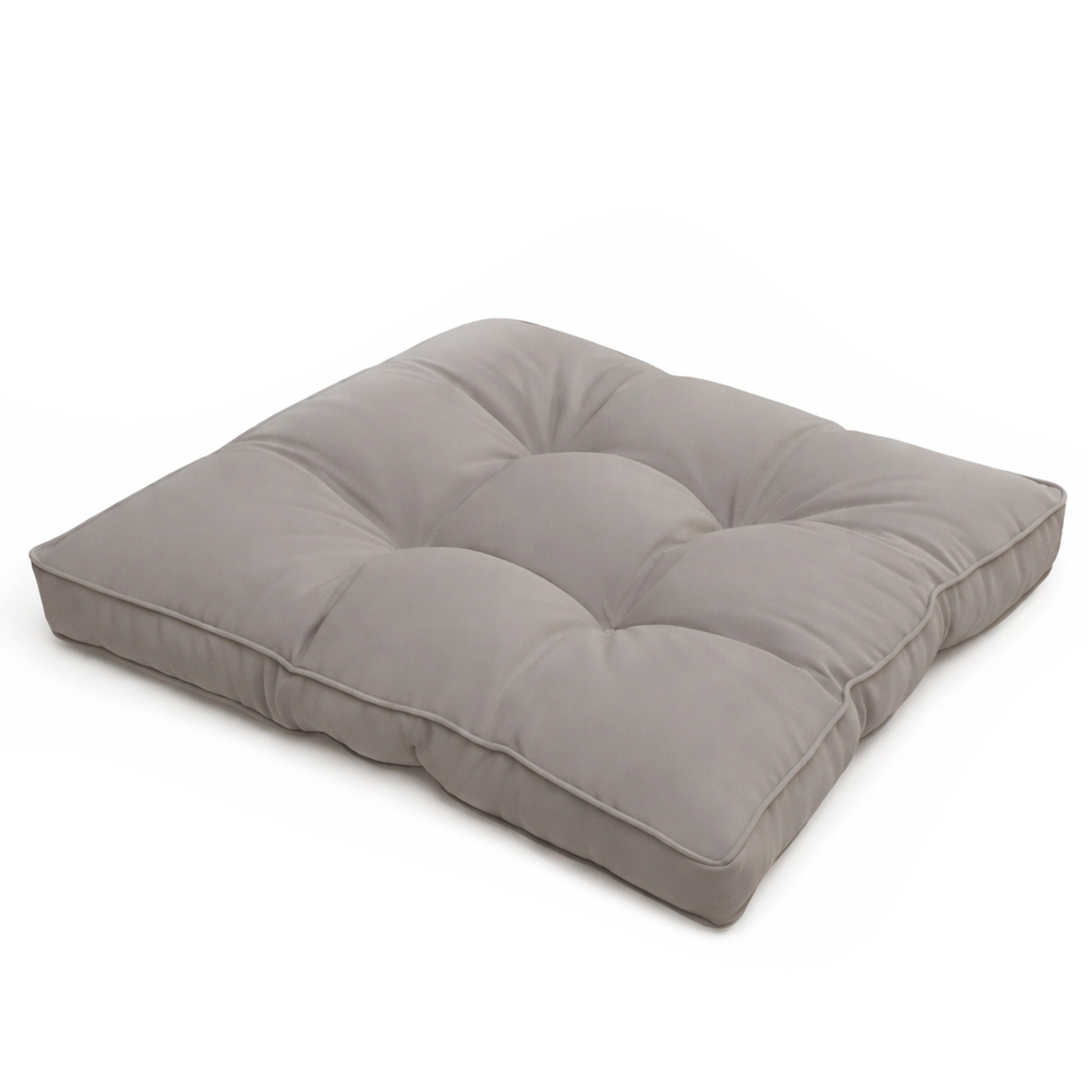 Beautissu Sitzkissen Lounge Kissen Outdoor Sitzkissen Flair LK, 60x60x10cm, Grau, 60x60x10 cm – Wetterfest Schmutzabweisend Polster für Gartenmöbel