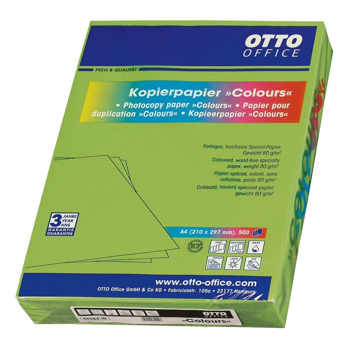 Otto Office Druckerpapier COLOURS, Intensivfarben, Format DIN A4, 80 g/m², 500 Blatt