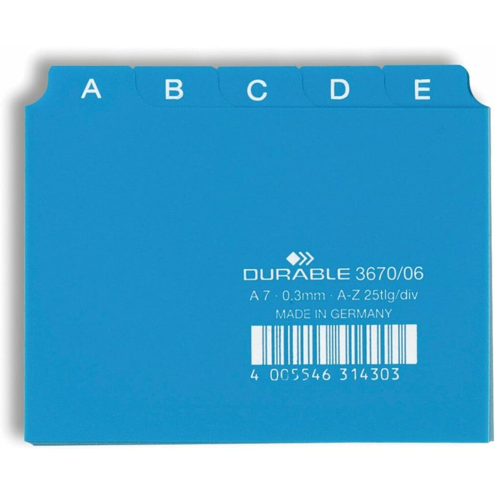 DURABLE Fächermappe Karteikartenregister A-Z blau