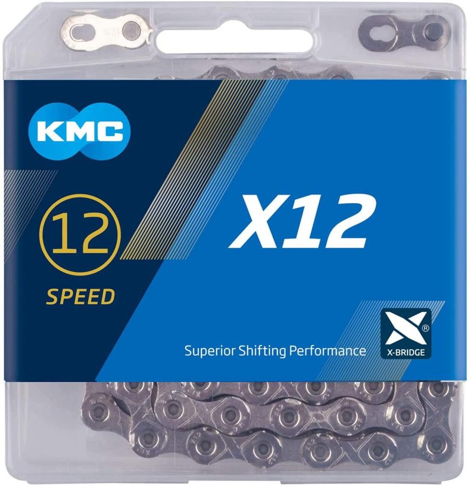 KMC Fahrradkette KMC Kette X12 silber für 12-fach 126-Glieder Nickel beschichtet inkl.