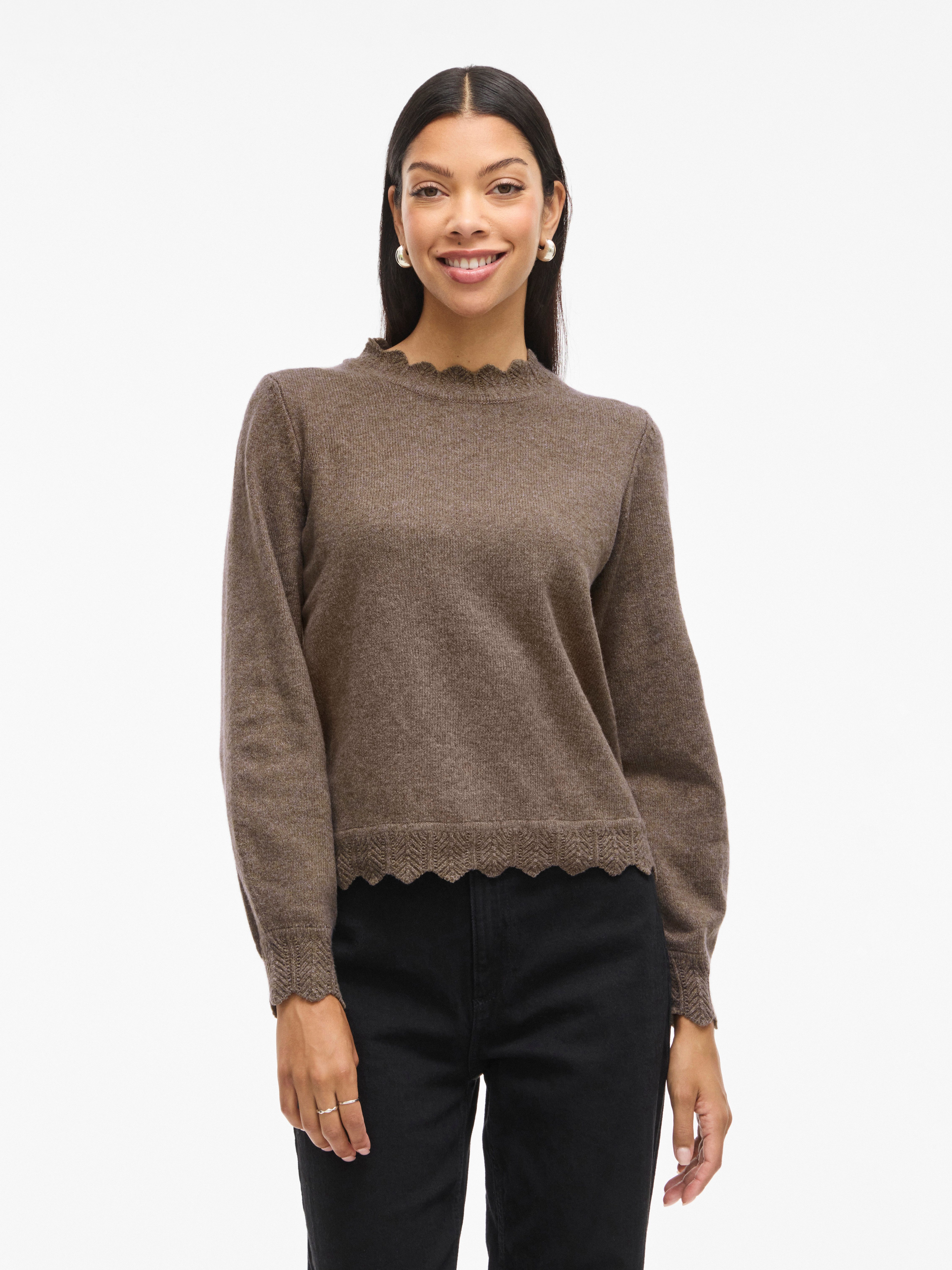 Vila Strickpullover VINIKOLINA O-NECK L/S KNIT TOP - NOOS günstig online kaufen