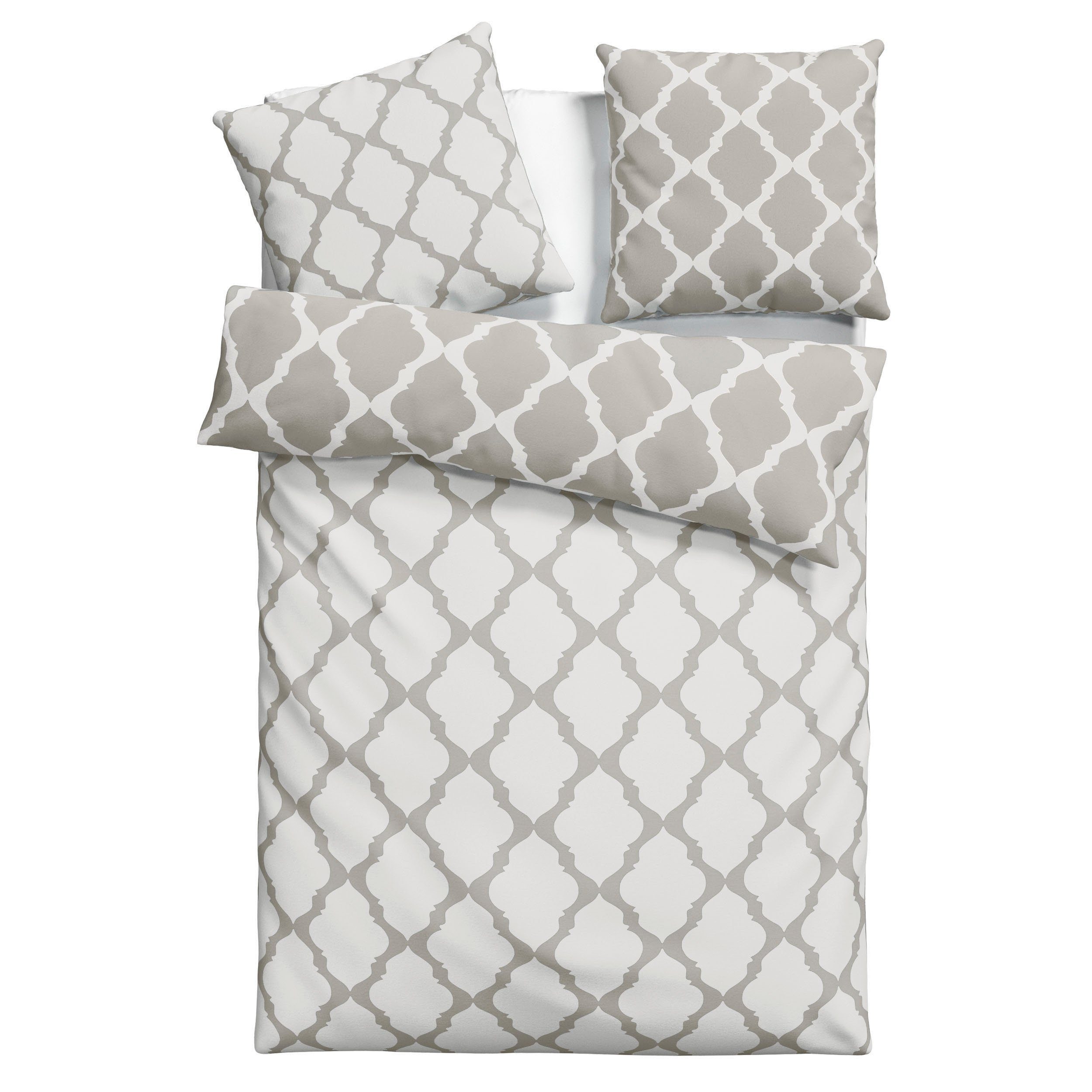 OTTO home Wendebettwäsche Alba in Gr. 135x200 oder 155x220 cm, Biber, 3 teilig, Bettwäsche mit Wendeoptik, in verschiedenen Qualitäten, Baumwolle