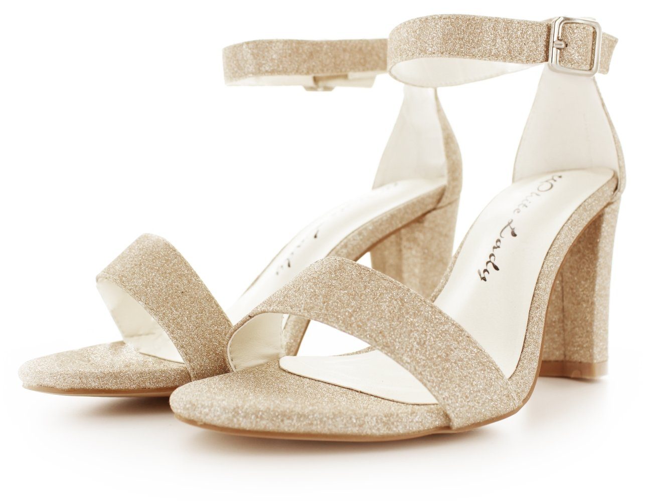 White Lady 861 champagner Glitter Sandalette