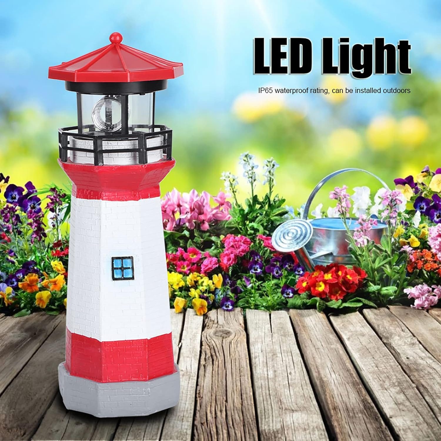 BlingBin LED Gartenleuchte LED Solar Leuchtturm, günstig online kaufen
