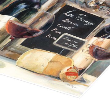 Posterlounge Poster Marilyn Hageman, Mediterraner Wein und Käse, Wohnzimmer Rustikal Malerei