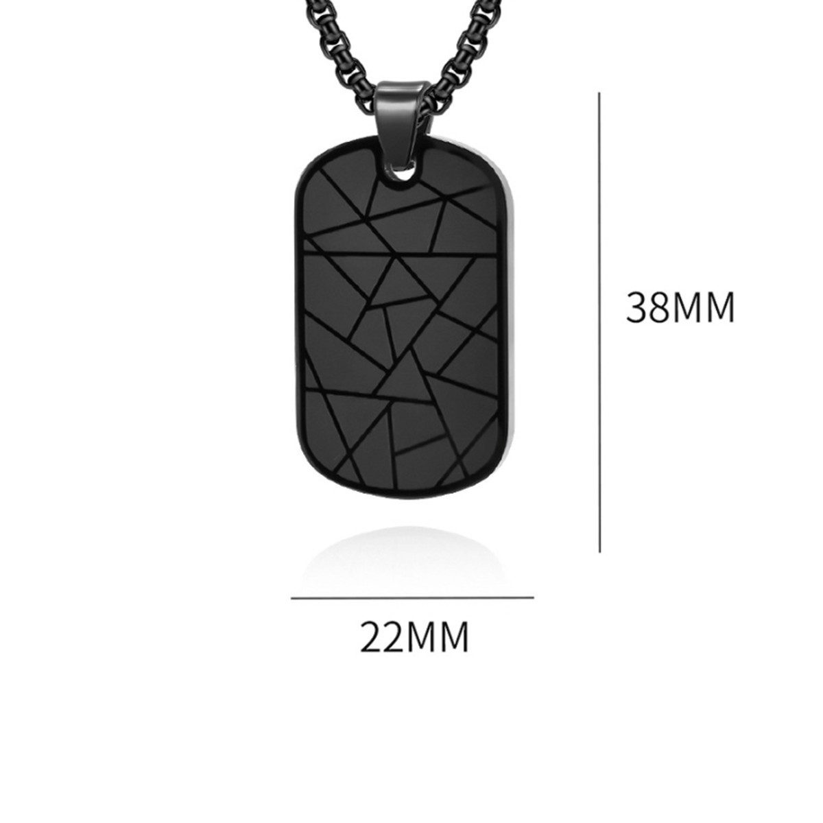 KARMA Kette mit Anhänger Herren Dog Tag Edelstahl Schwarz 60 cm Herrenkette (Geschenk für Ihn, 1-tlg., Herrenhalskette Hundemarke modern), Herrenschmuck Edelstahlkette