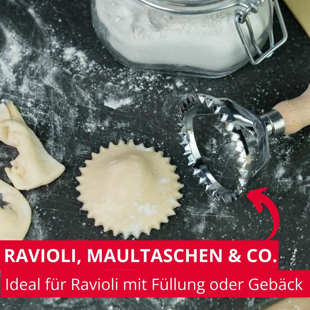 WESTMARK Ravioliform Aurora – Praktischer Kreis-Ausstecher, und, Ø 68 mm – Zink, Buchenhol, langlebig, hochwertig, vielseitig – Bild 2 von 5