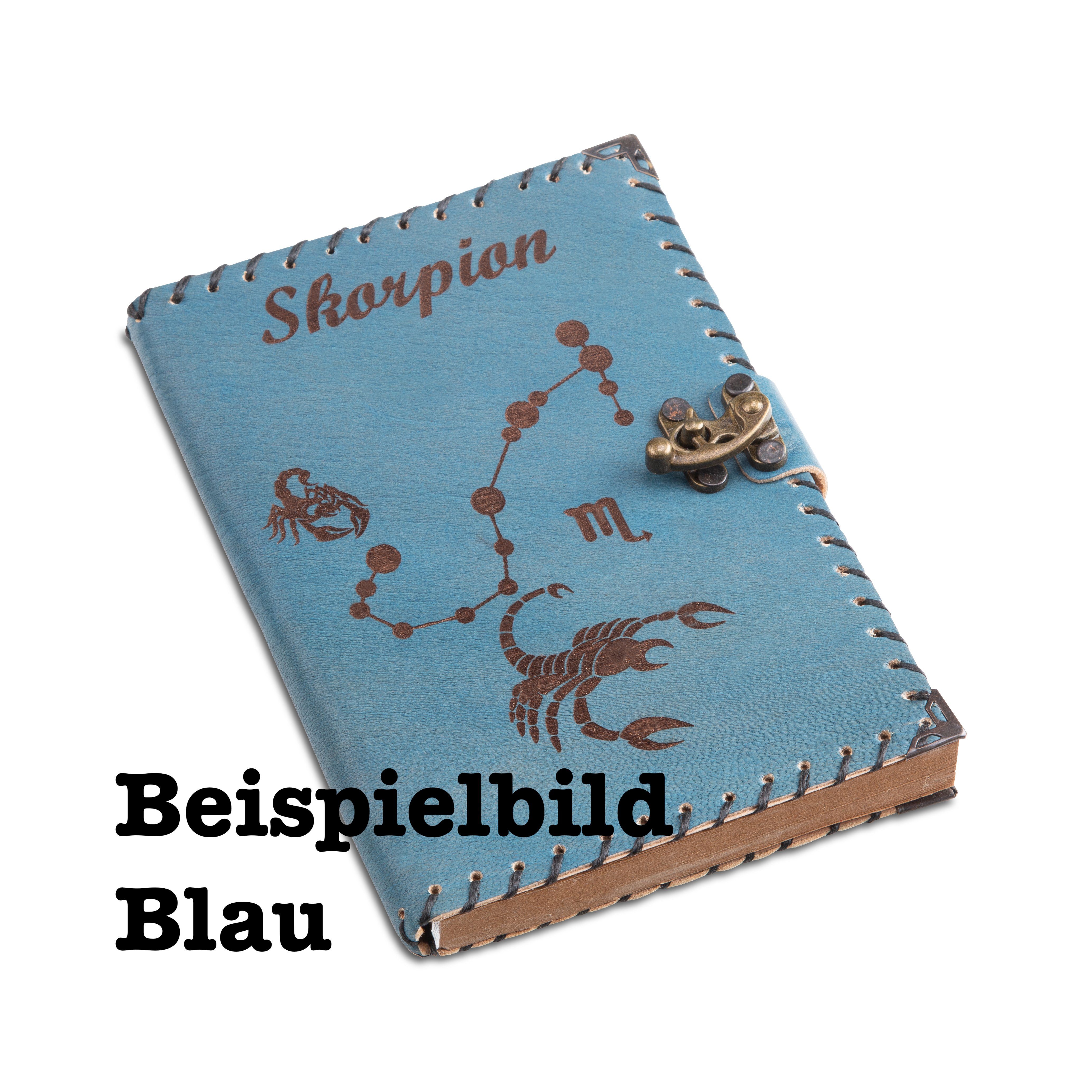 Journal, Design) Leder Blau Handgefertigt Tagebuch aus Sternzeichen Tagebuch Notizbuch (12 echtem QUAMOD