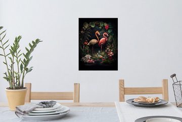 MuchoWow Wandsticker Flamingo - Blumen - Pflanzen - Dschungel - Rosa (1 St), Wandaufkleber, Wandtattoo, Selbstklebend, Wohnzimmer, Schlafzimmer